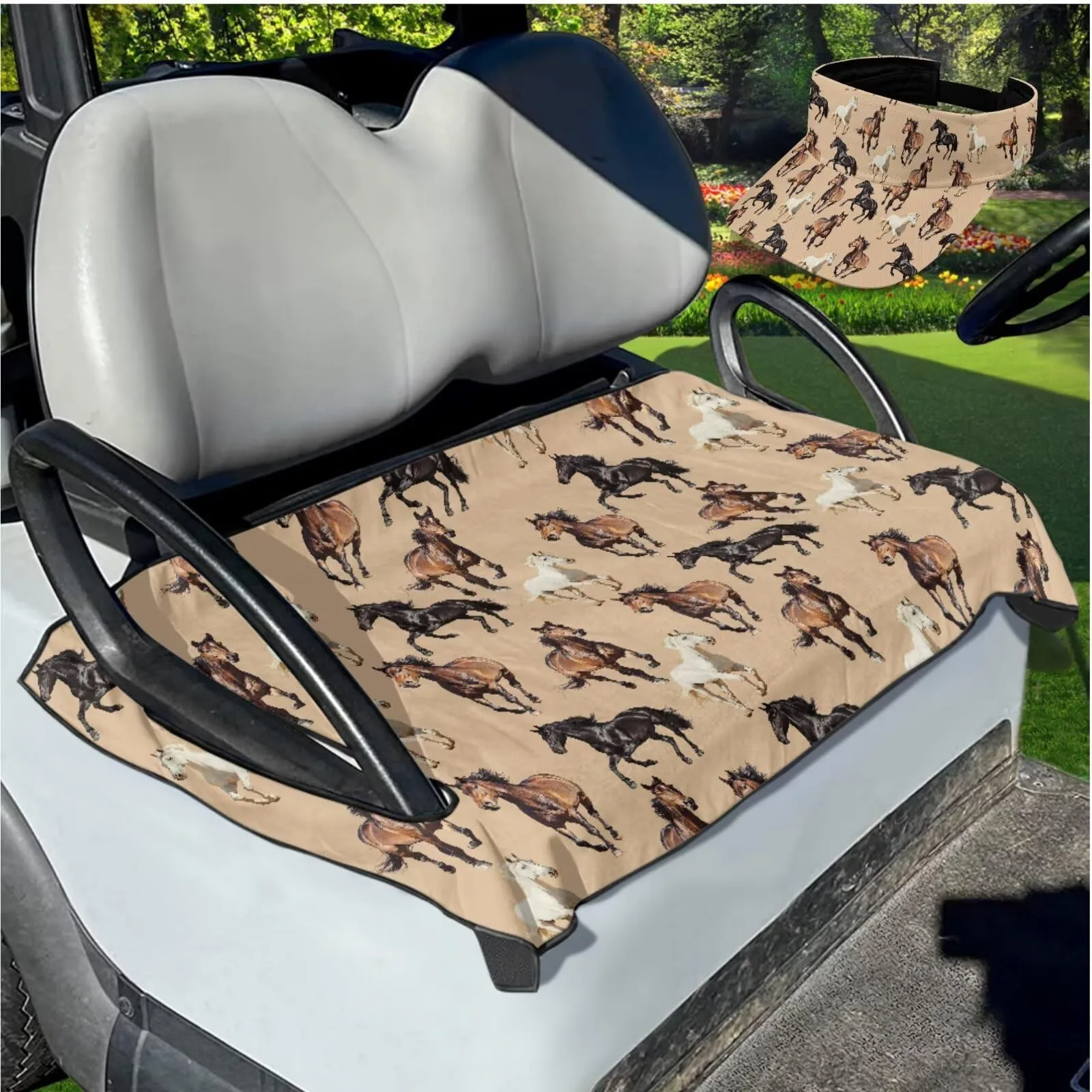 Yewattles Golf Cart Seat Cover for 2-Person Seats