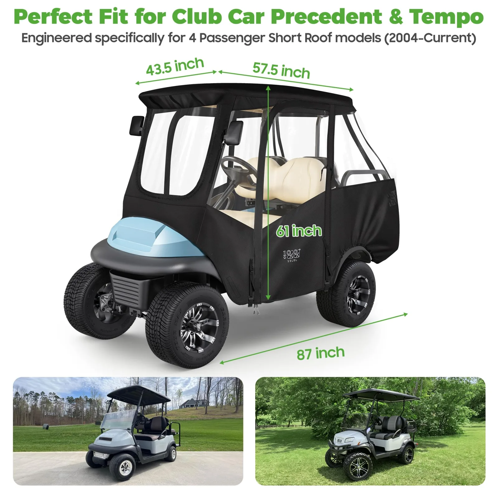 10L0L Golf Cart Enclosure for Club Car Precedent and Tempo image 3