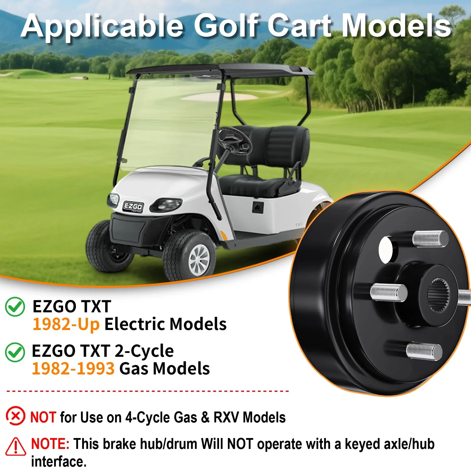 Cartalia E-Z-GO 24-Tooth Brake Drum Assembly TXTBD205 image 2