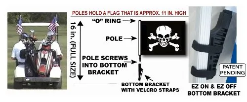 SSP Flags Jolly Roger Golf Cart Flag with Bracket image 2