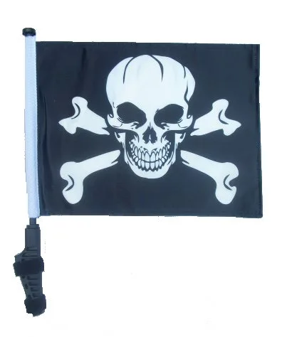 SSP Flags Jolly Roger Golf Cart Flag with Bracket