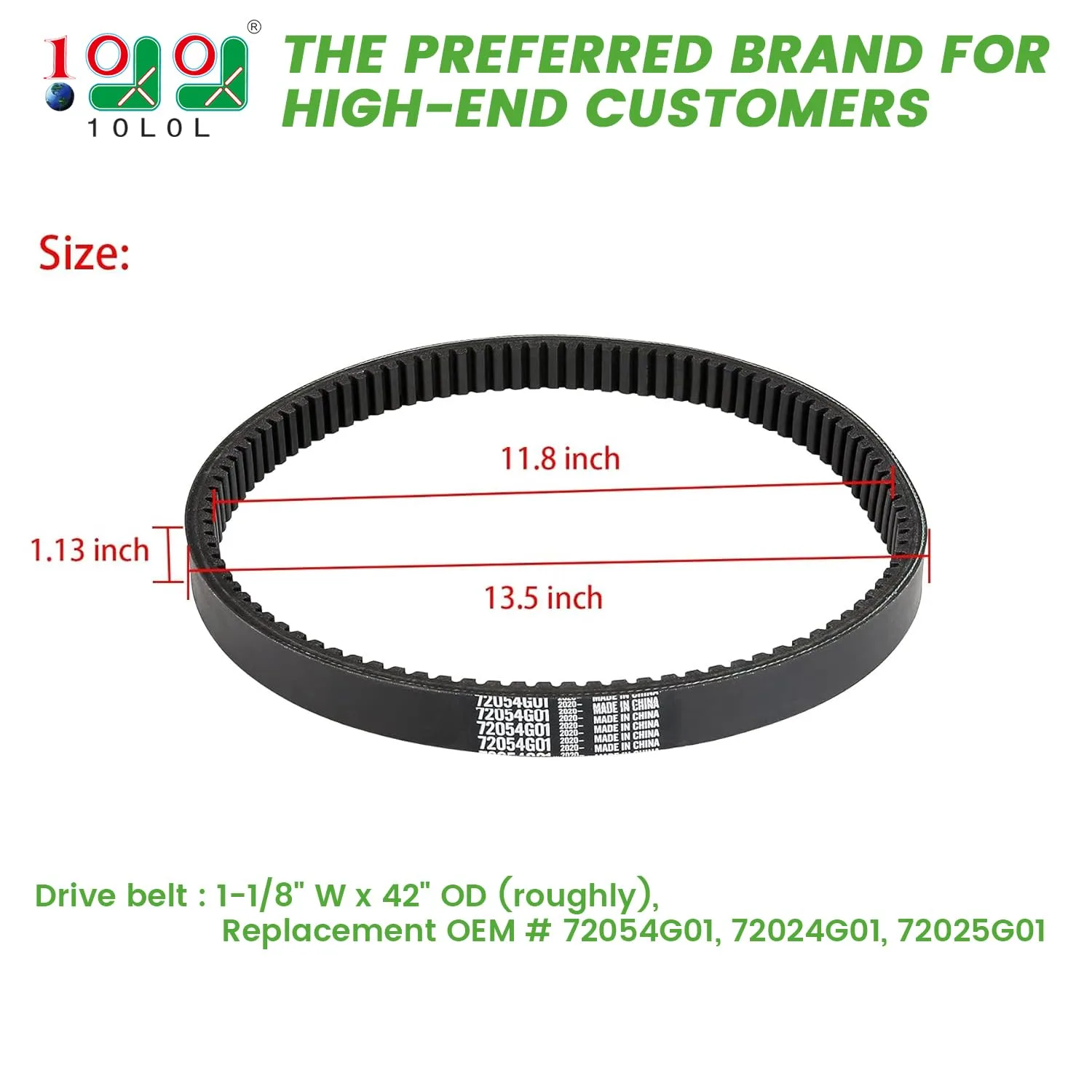 10L0L Clutch Drive Belt for E-Z-GO TXT and Medalist image 2