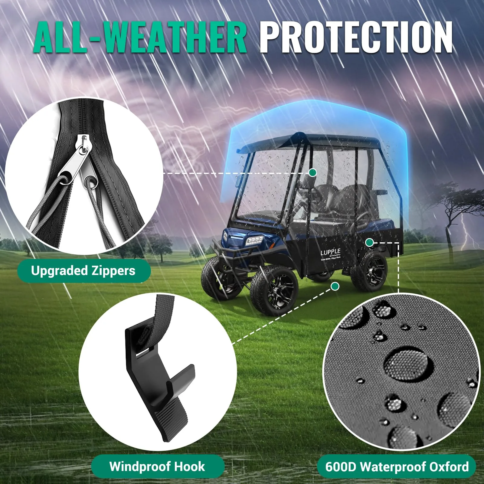 LUPPLE 2-Seat E-Z-GO TXT/RXV Golf Cart Enclosure image 3