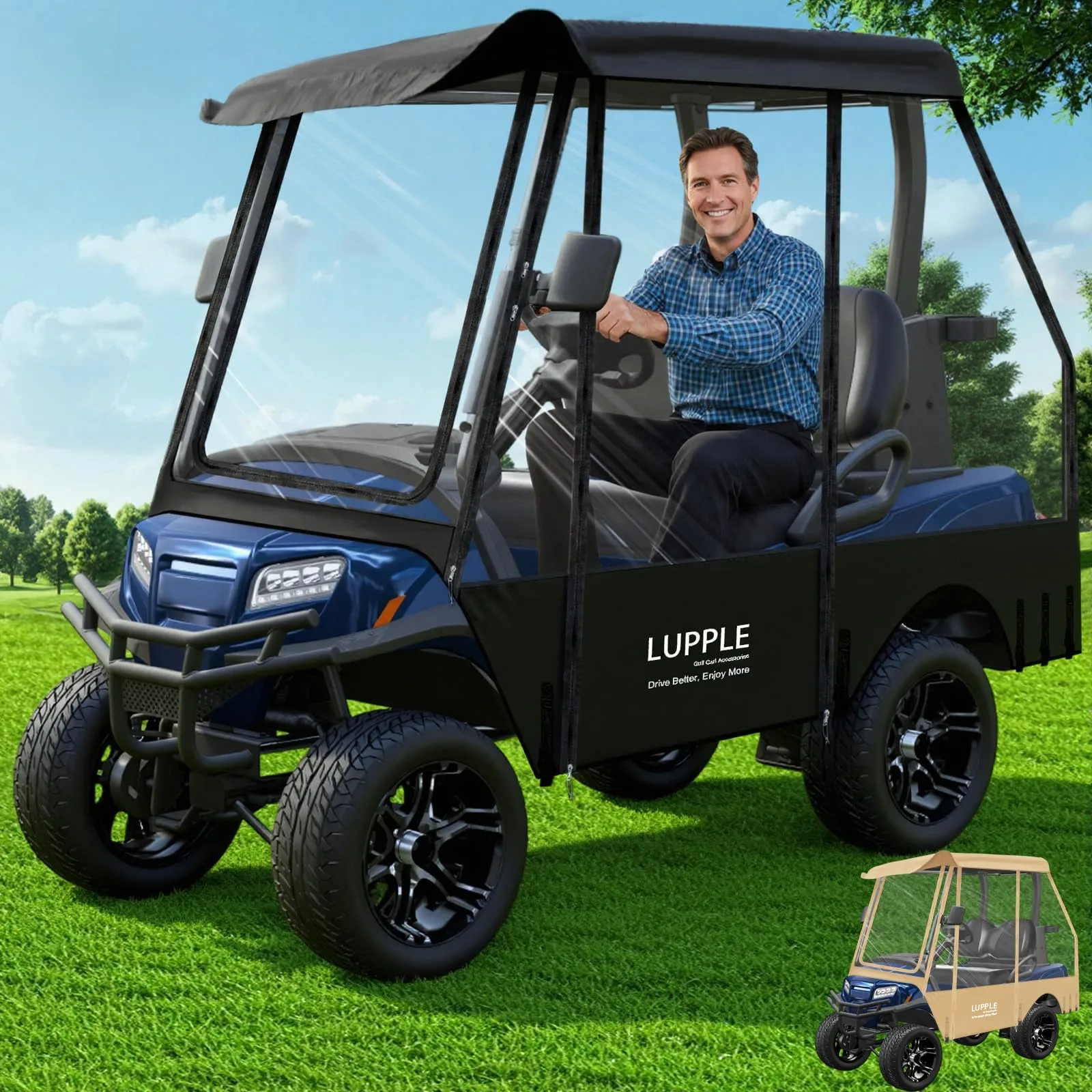LUPPLE 2-Seat E-Z-GO TXT/RXV Golf Cart Enclosure