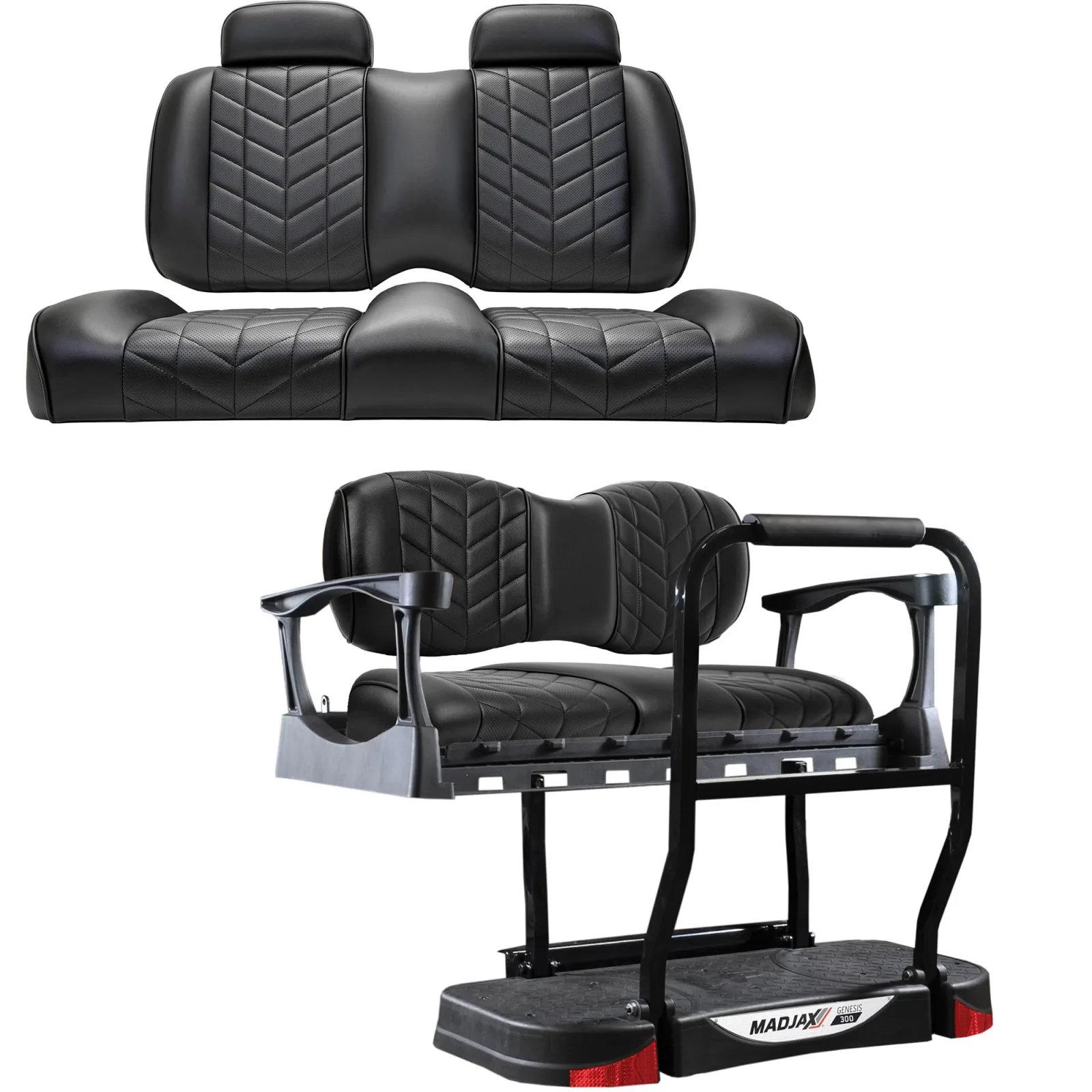 MADJAX Aviator Seat Kit with Genesis 300 Rear Seat for E-Z-GO RXV