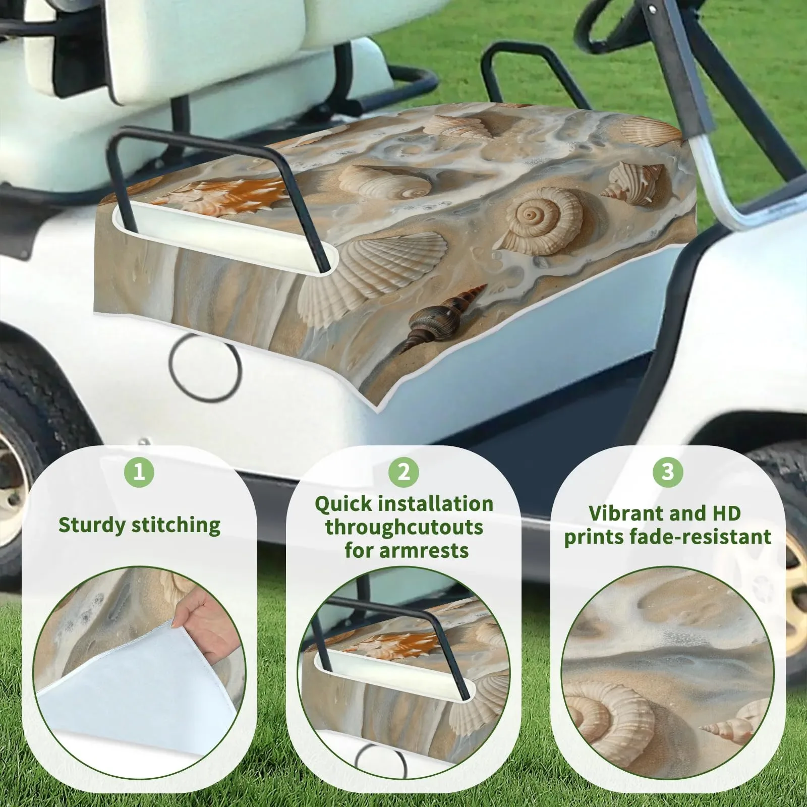 Tiveruda Golf Cart Seat Cover for Double Seats, 51 x 31 in image 3