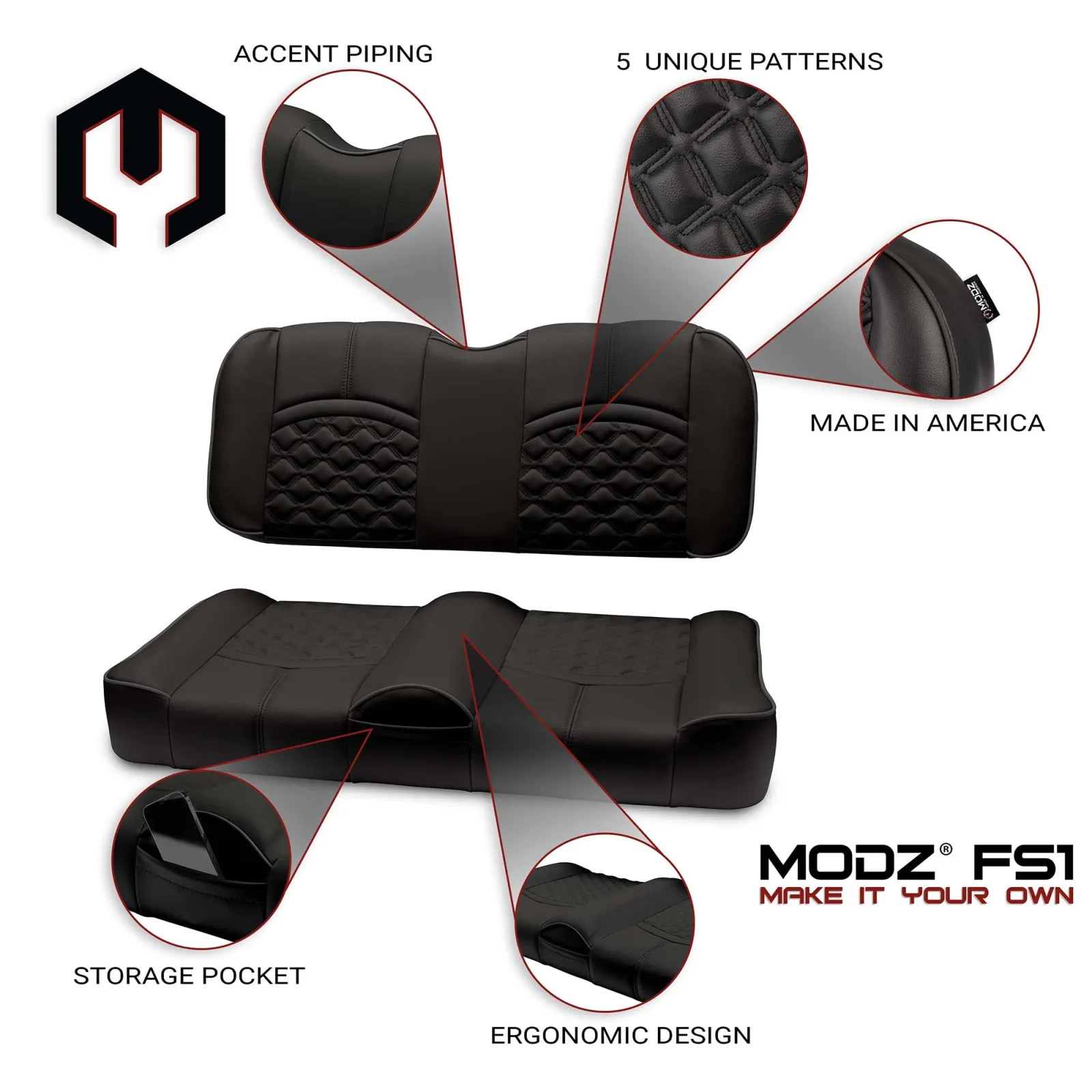 MODZ FS1 Front Seat for Yamaha G29 Drive 2007-2016 image 2