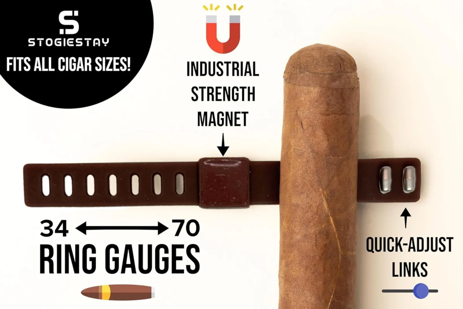 HODL 21 StogieStay Magnetic Cigar Holder — Black & Maduro Brown image 4