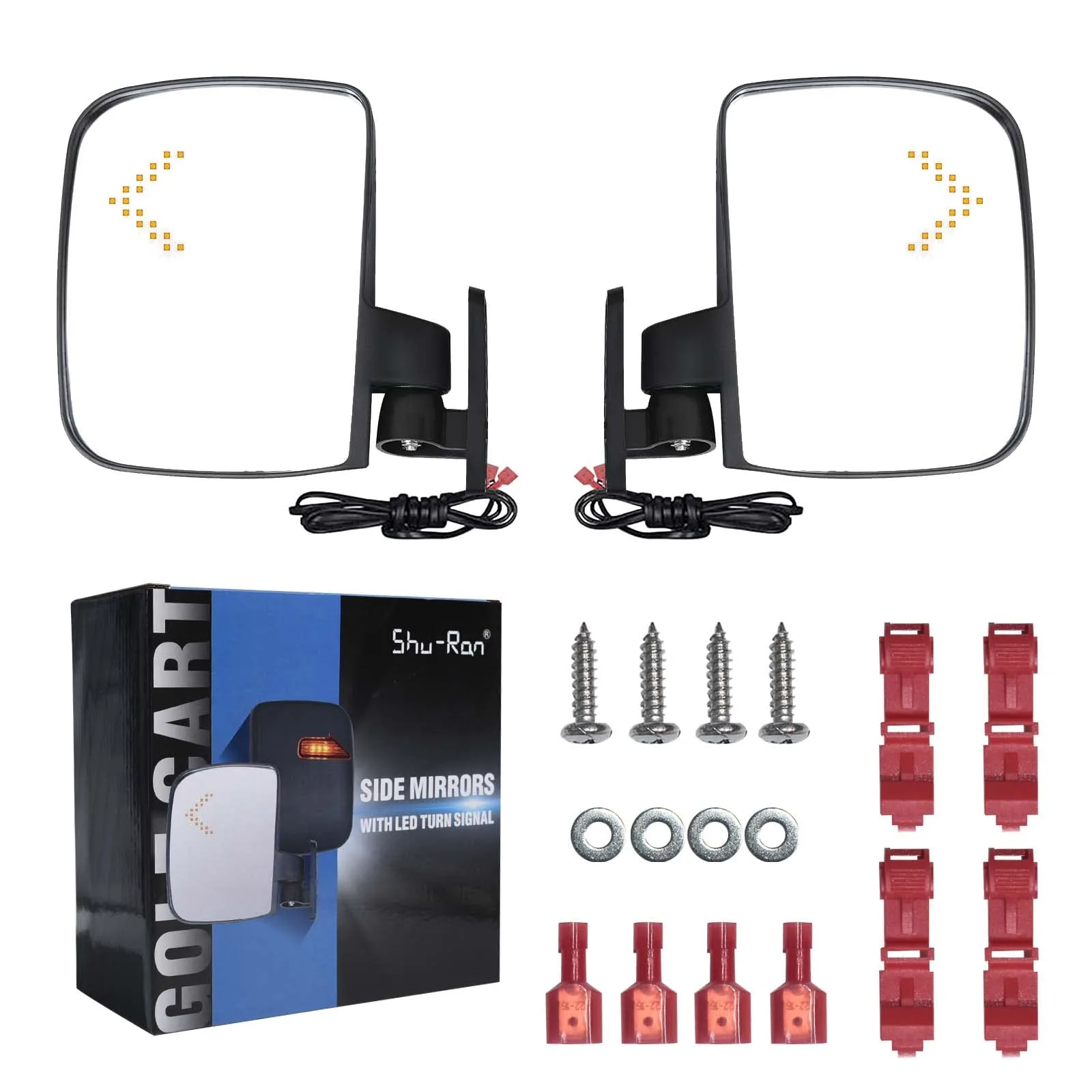 Shu-Ran Golf Cart Side Mirrors with LED Turn Signals