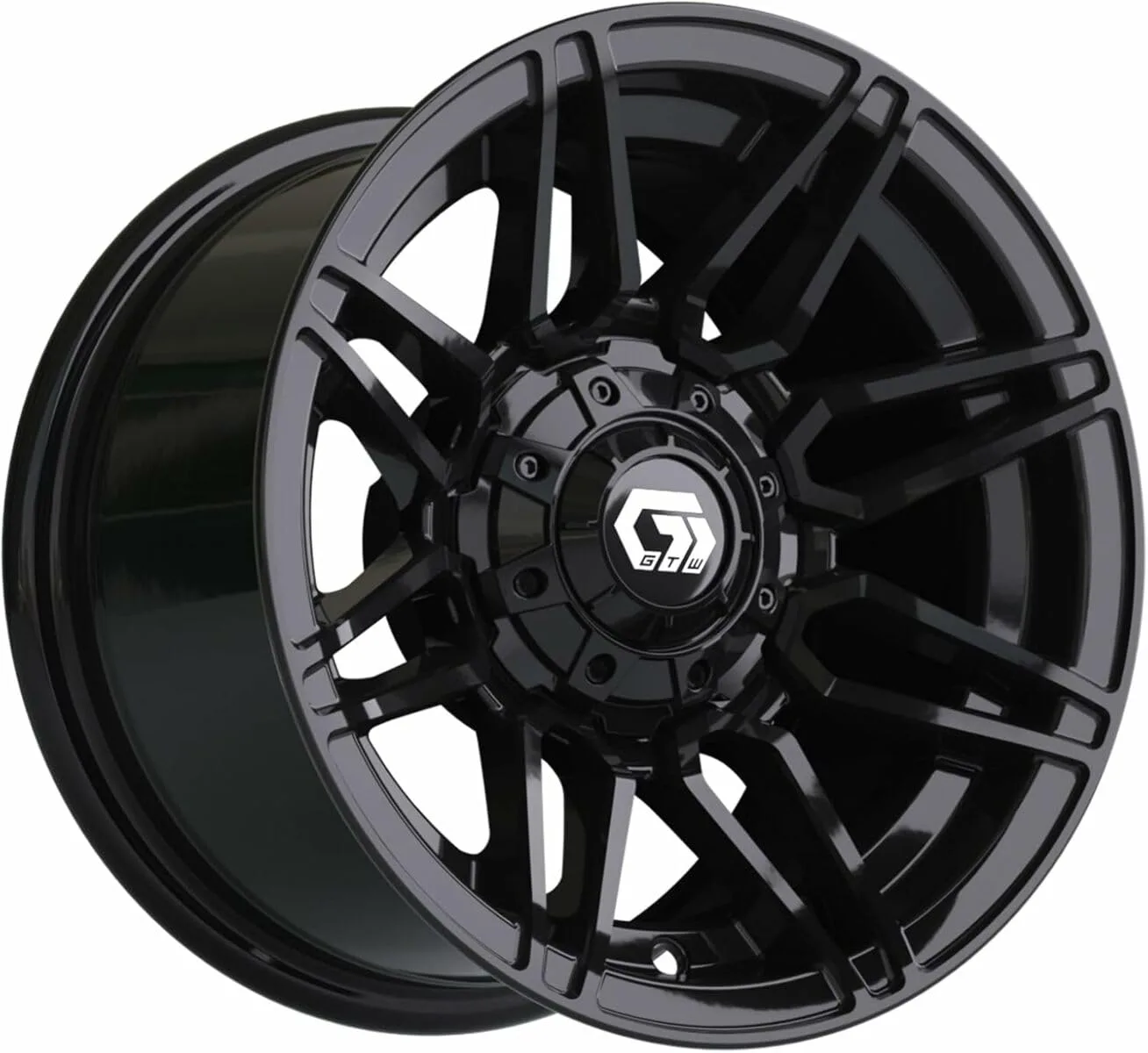 GTW Stealth 12-Inch Gloss Black Golf Cart Wheel Set image 4
