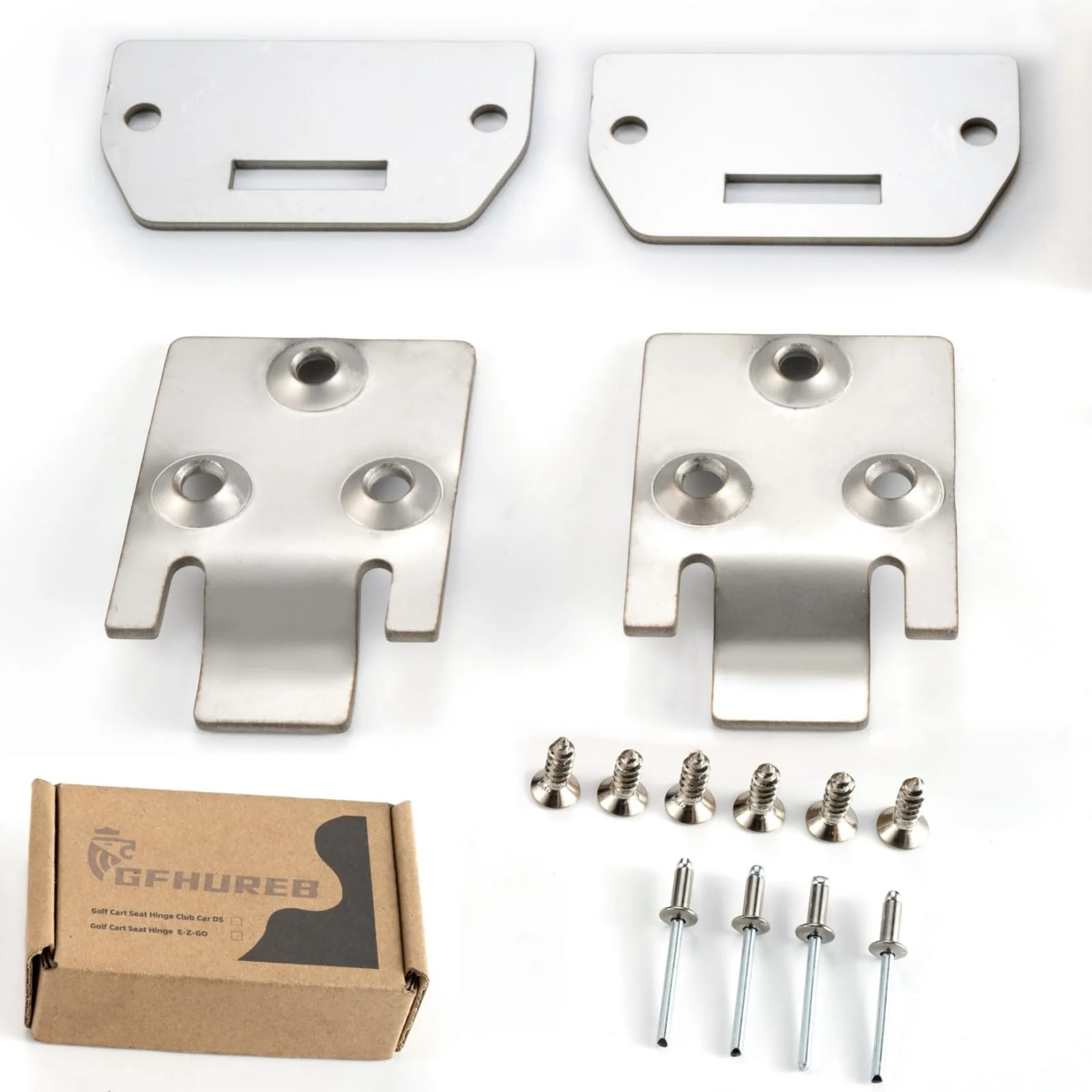 GFHUREB Seat Hinge Kit for E‑Z‑GO TXT/Medalist — 71610-G01 / 71609-G01