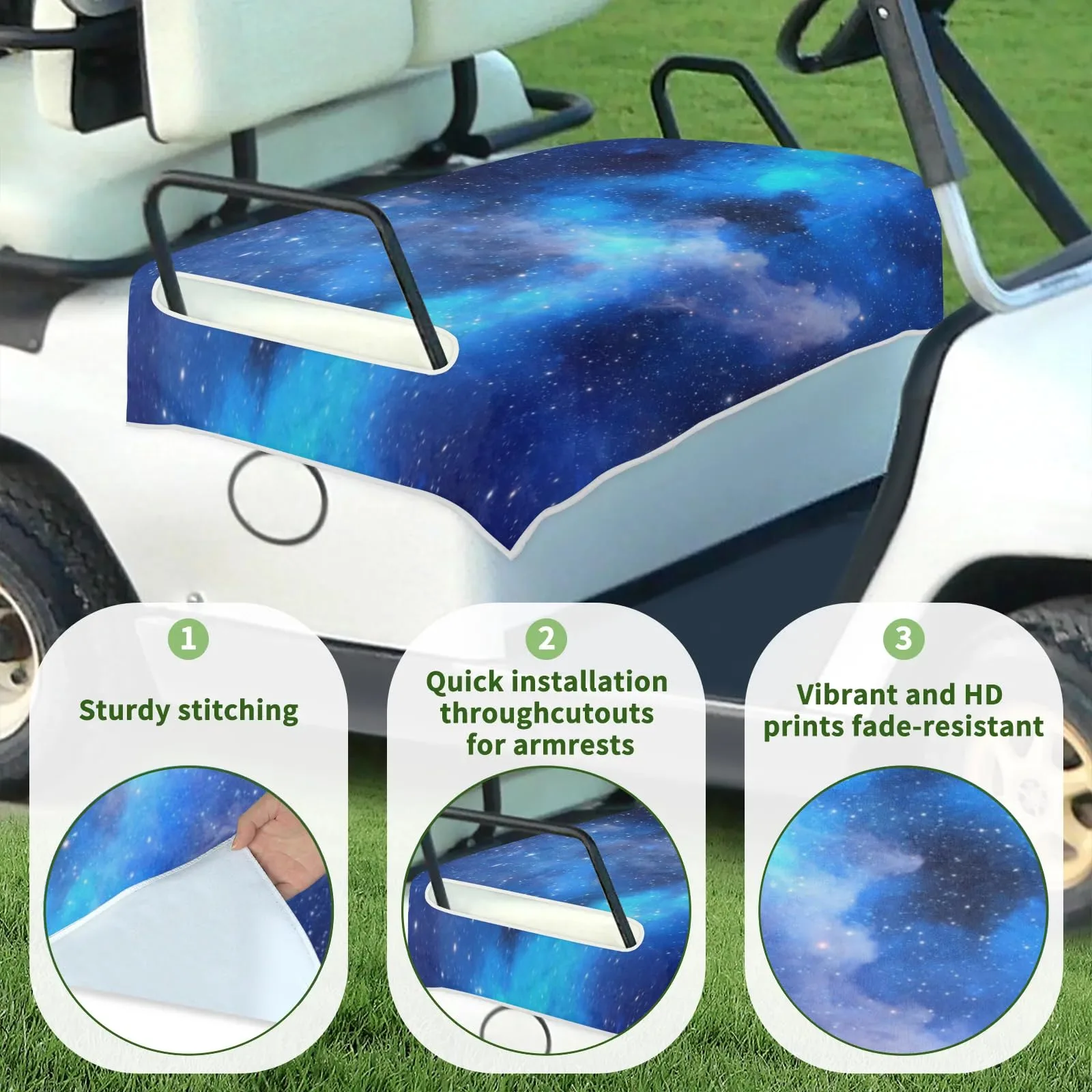 Tiveruda Golf Cart Seat Cover for Double Seats, 51 x 31 in image 3