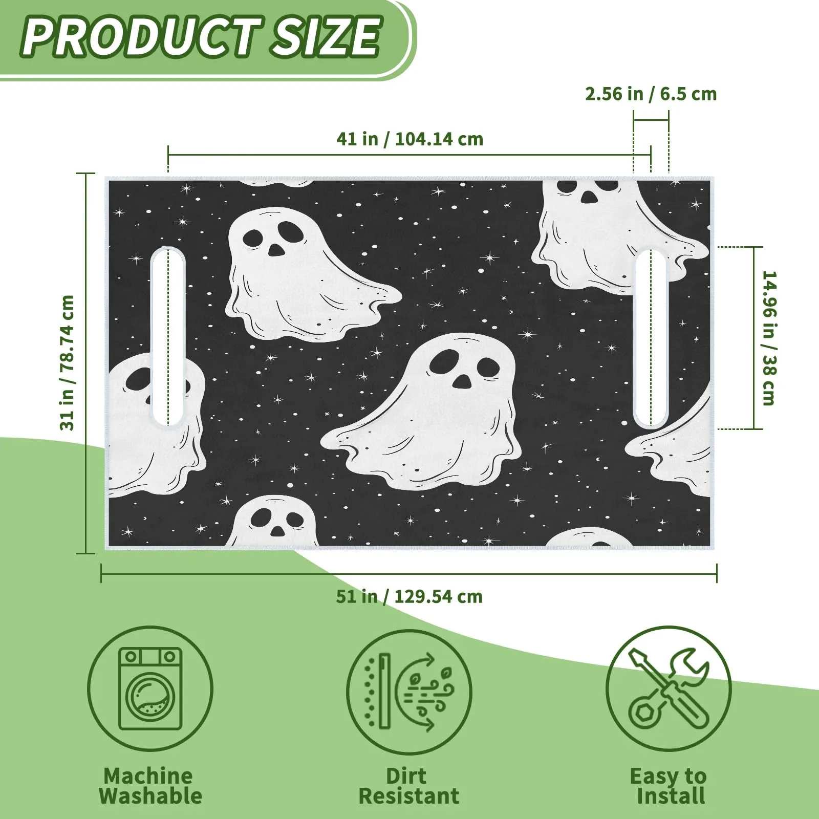 Tiveruda Halloween Boo Ghost Golf Cart Seat Cover image 2