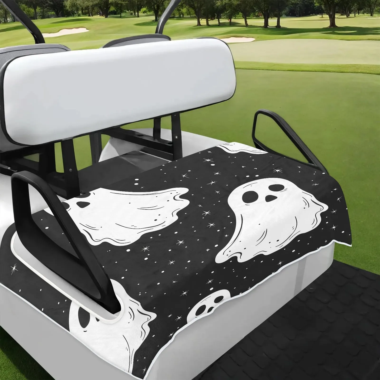 Tiveruda Halloween Boo Ghost Golf Cart Seat Cover