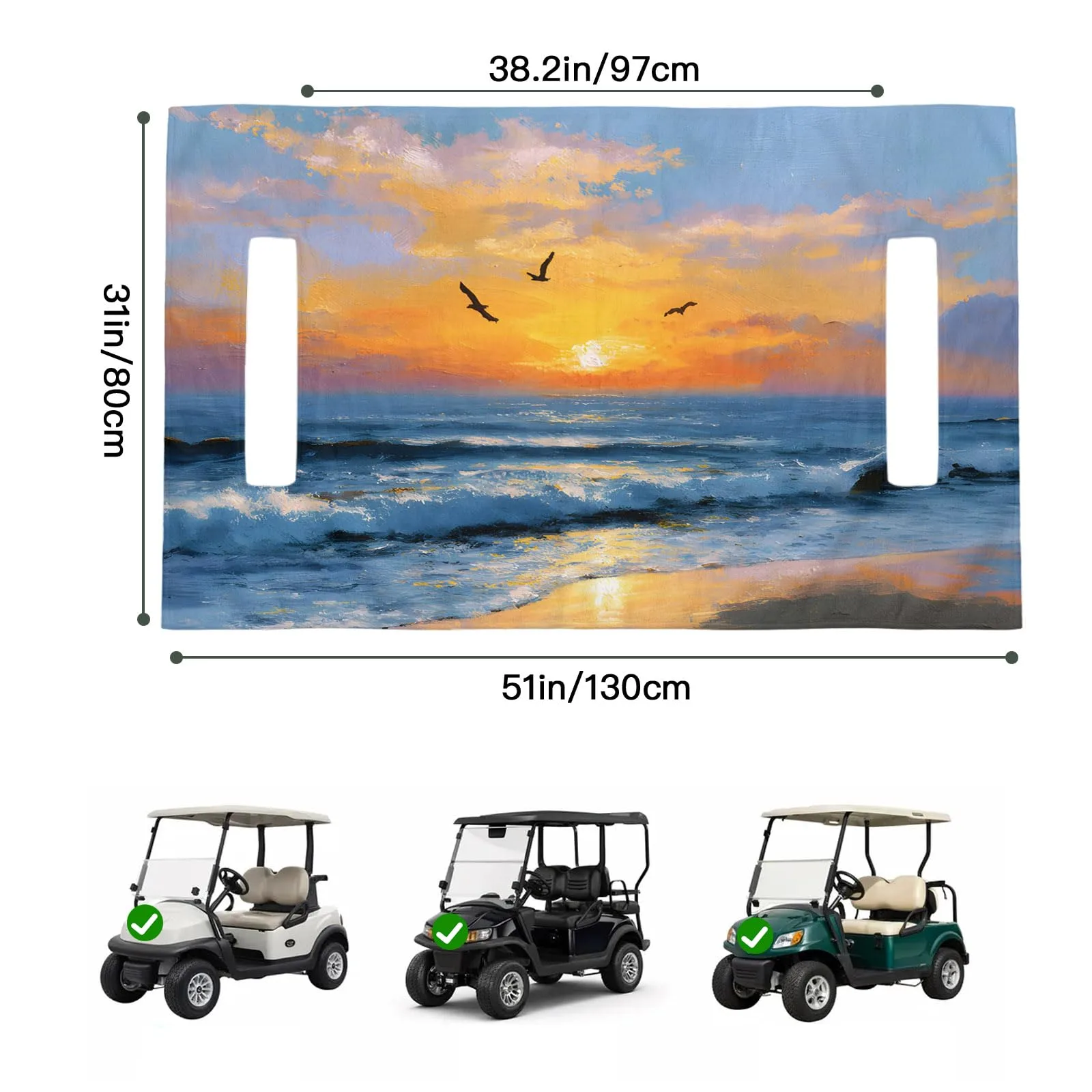 Trosturdspn Golf Cart Seat Towel Blanket 51 x 31 Inch image 2