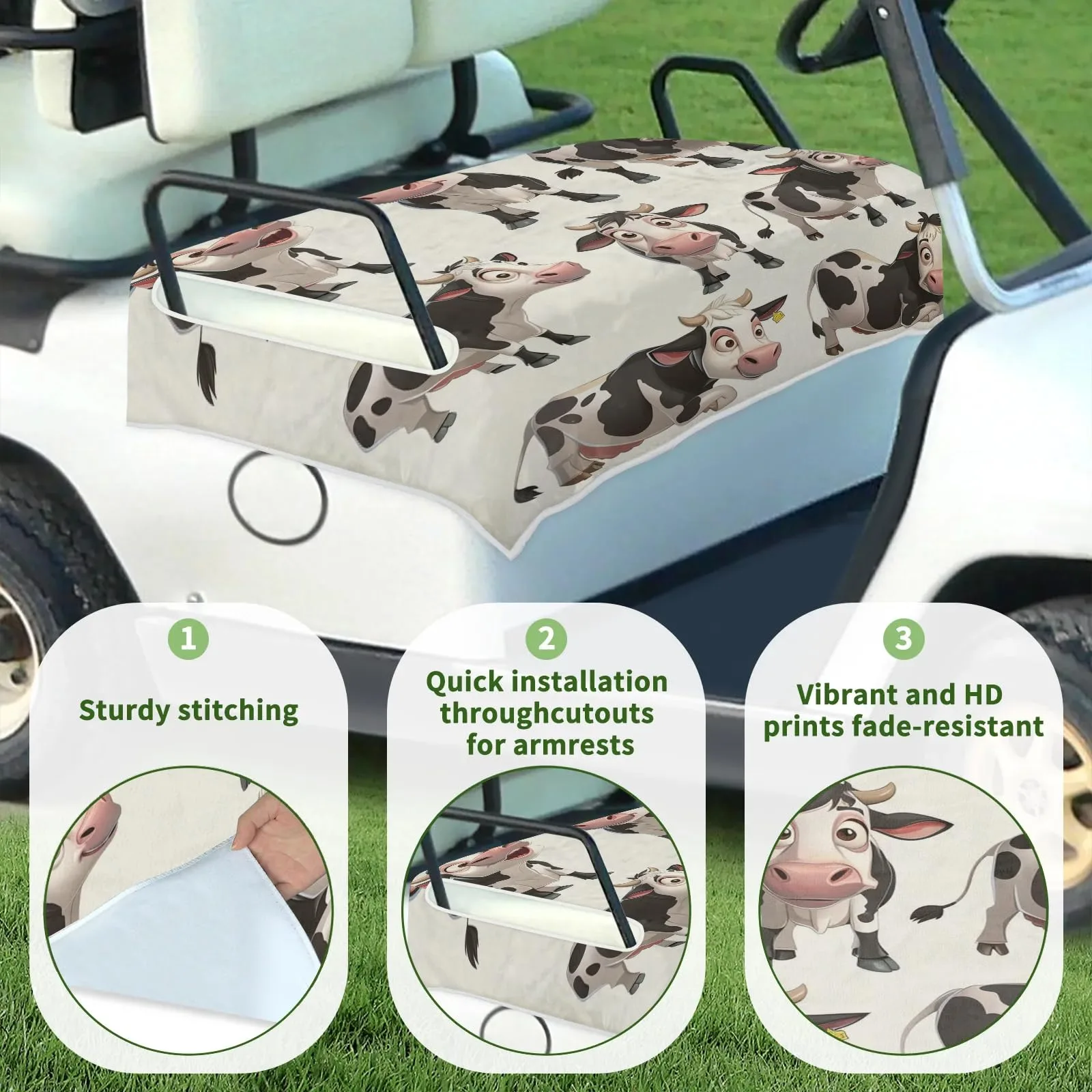 Tiveruda Golf Cart Seat Cover for Double Seats, 51 x 31 in image 3