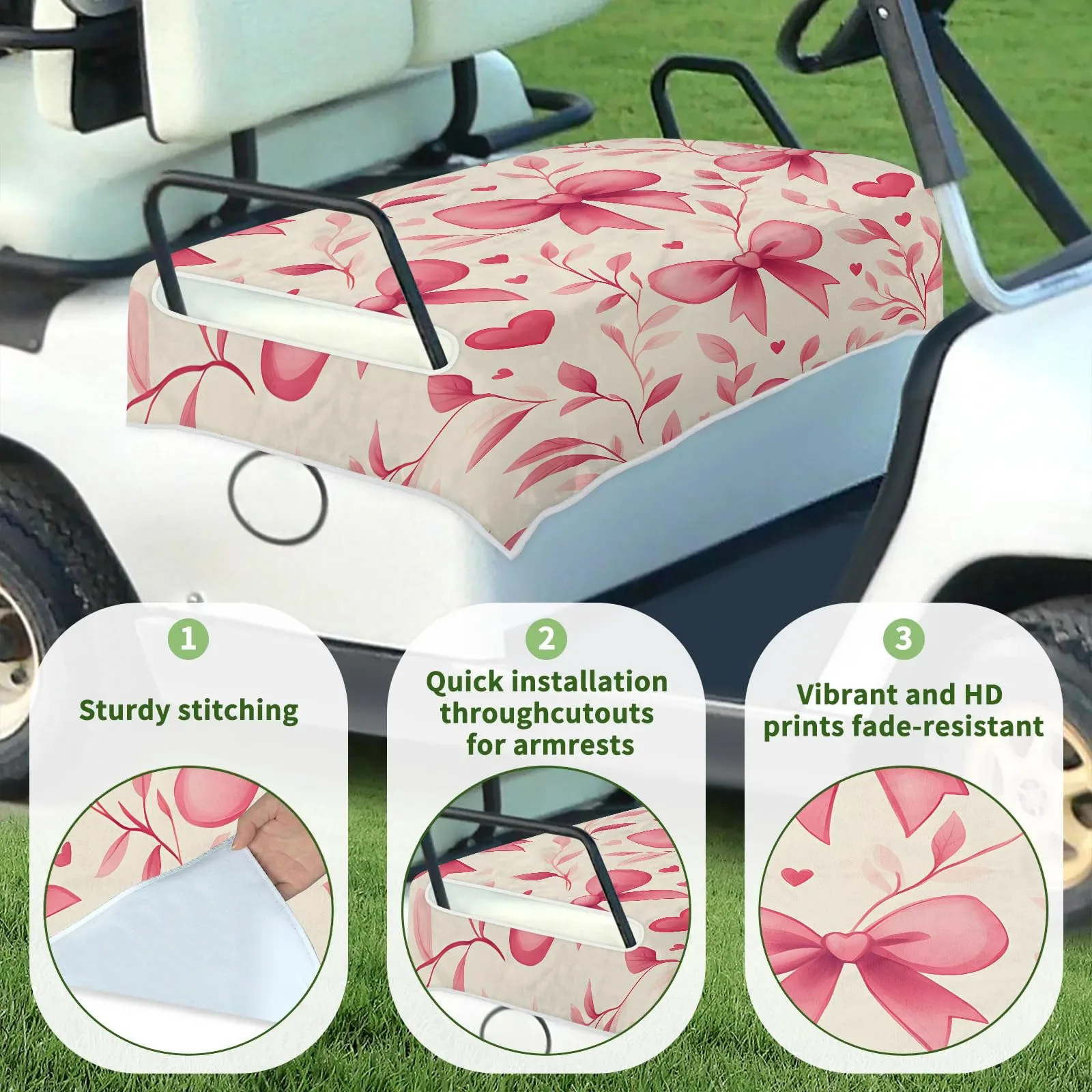 Tiveruda Golf Cart Seat Cover for Double Seats, 51 x 31 in image 3