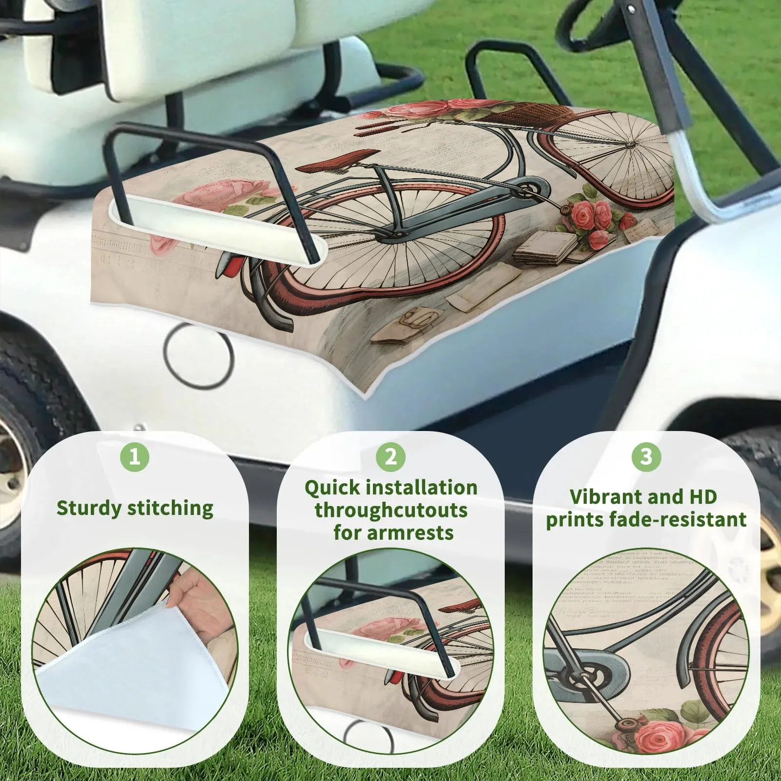 Tiveruda Golf Cart Seat Cover for Double Seats image 3