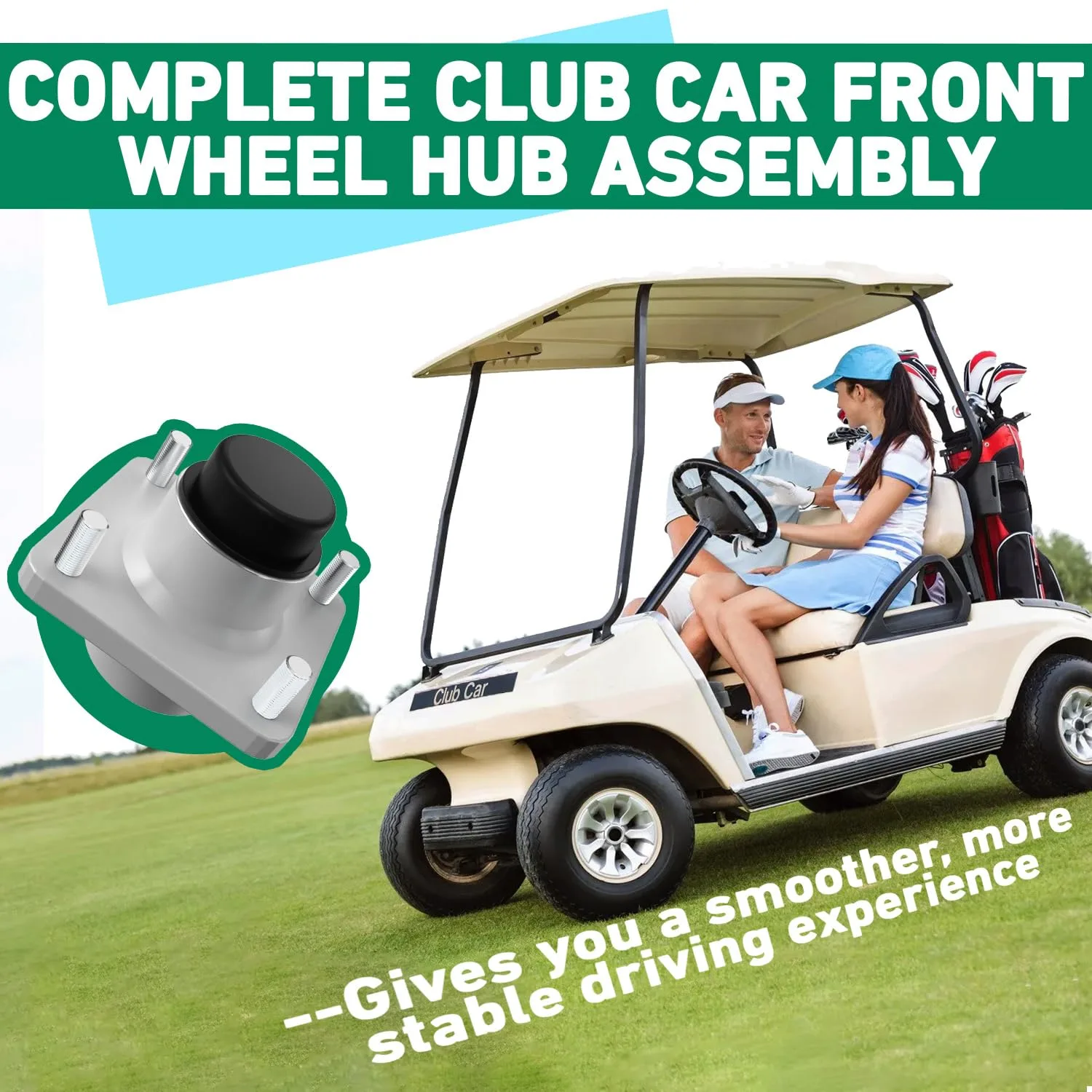 FIXHAWK Club Car Front Wheel Hub Assembly Kit FK-0013 image 2