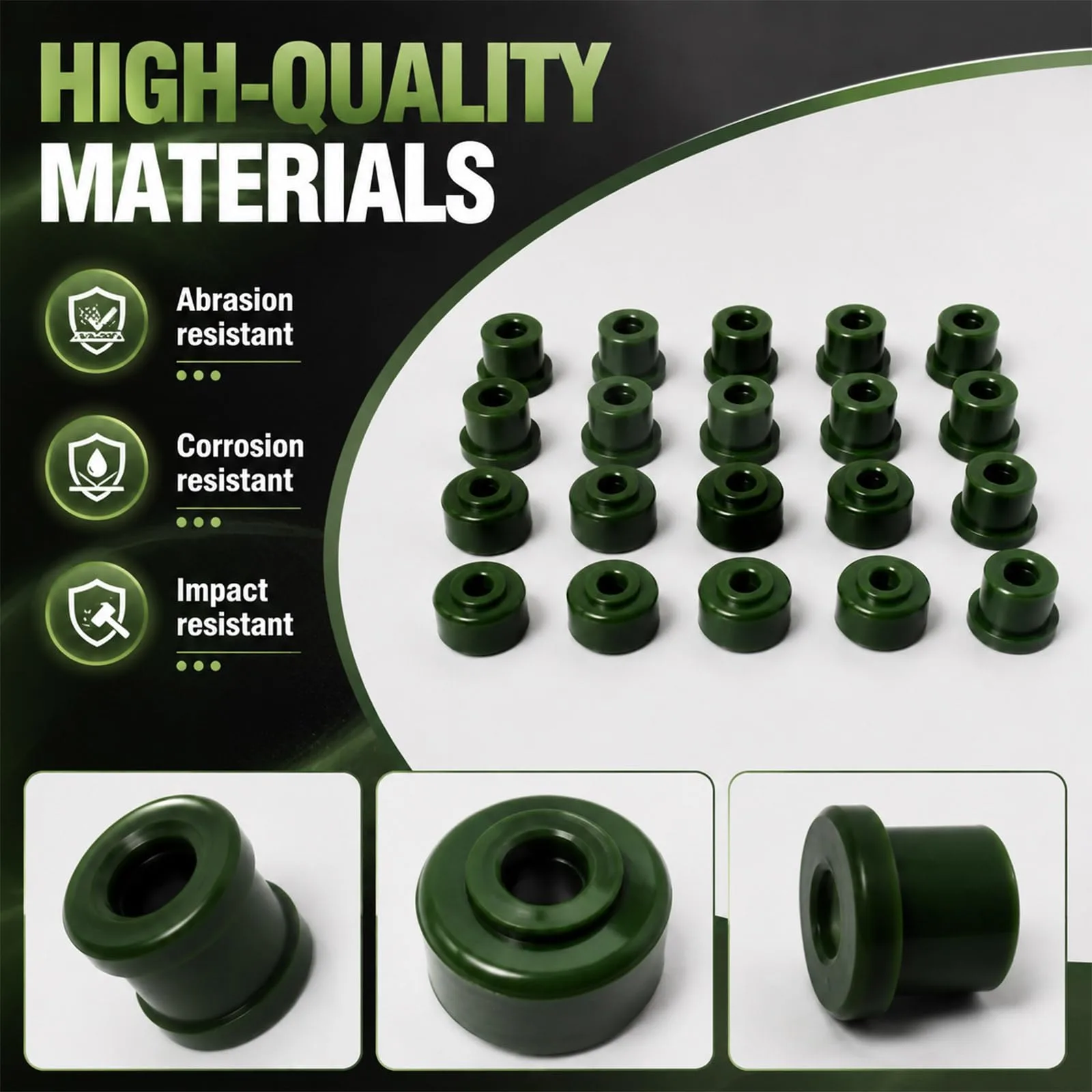 Qrstvyun A-Arm Bushing Kit (Green) for Madjax MJFX & GTW Lifts image 2