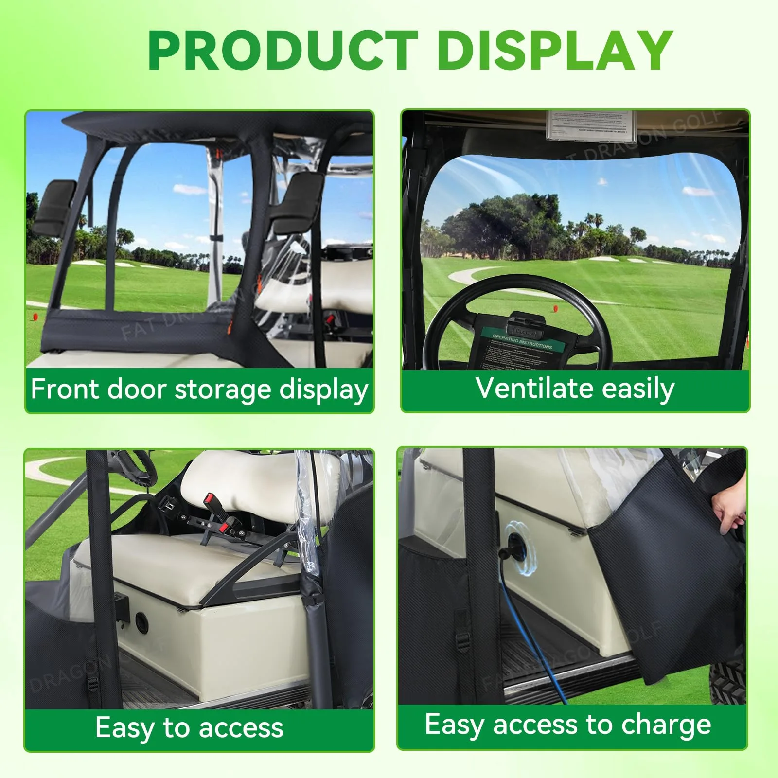 Panglong Enclosure for 4-Passenger Club Car DS Golf Cart image 4