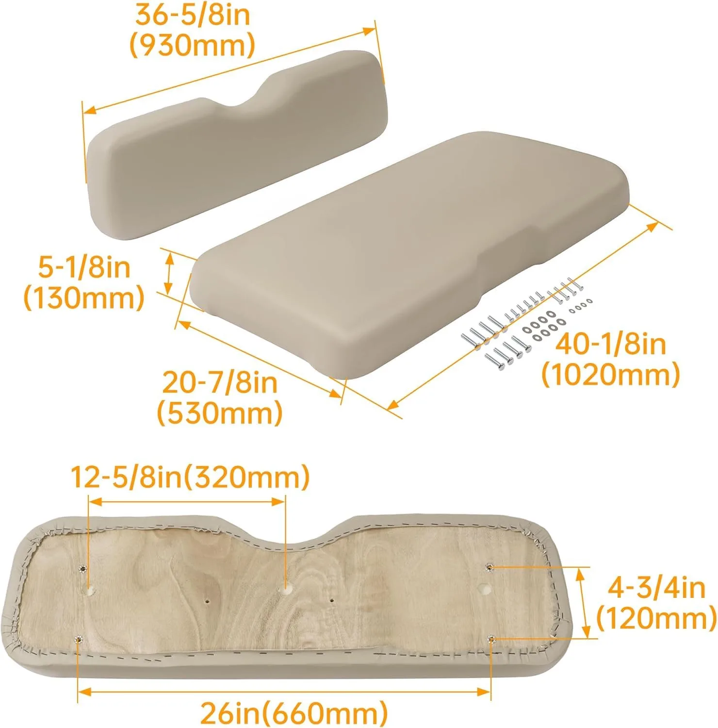 WUTIST GO-5431 Front Seat Backrest for E-Z-GO RXV image 2