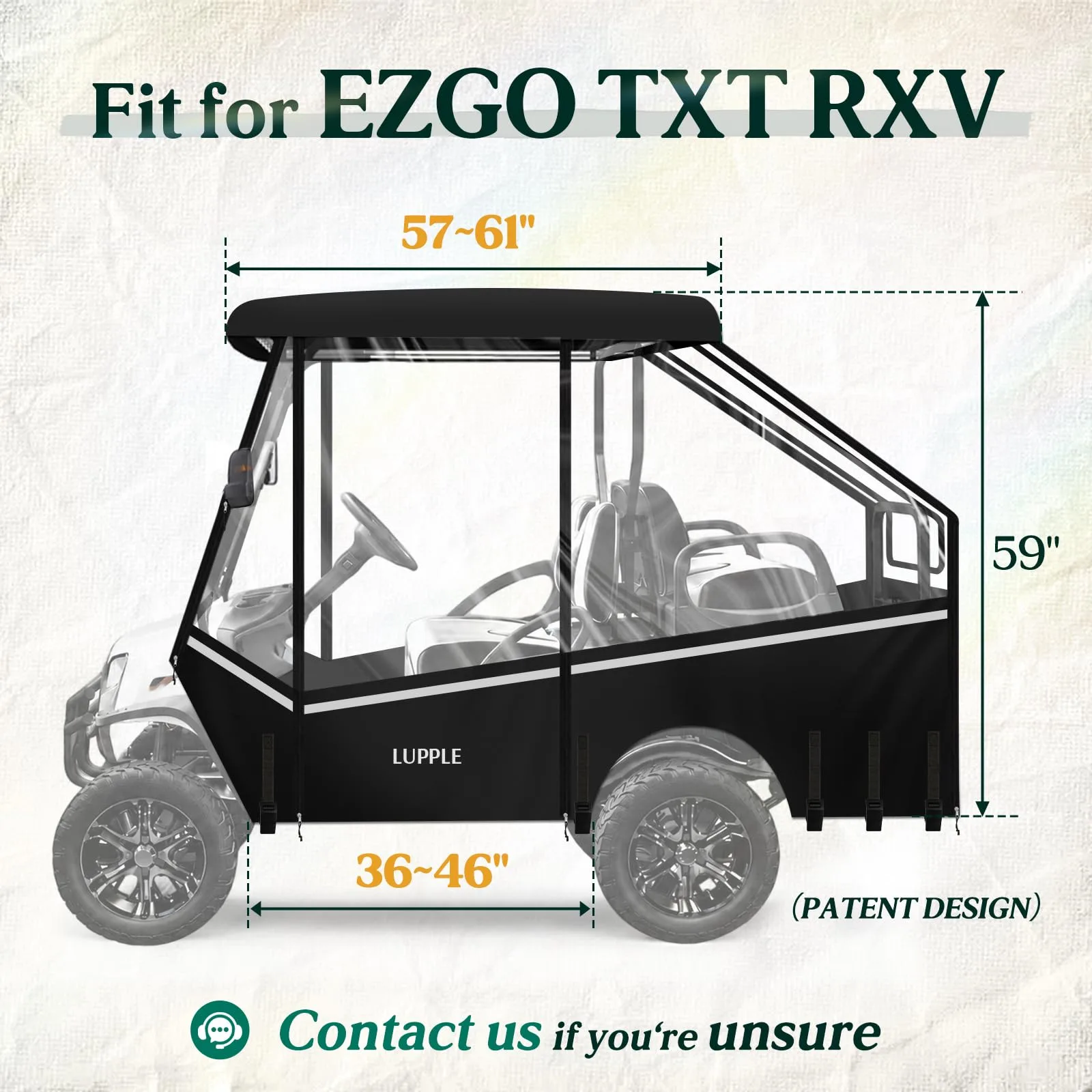 LUPPLE Enclosure for E-Z-GO TXT/RXV 4-Passenger Carts image 3