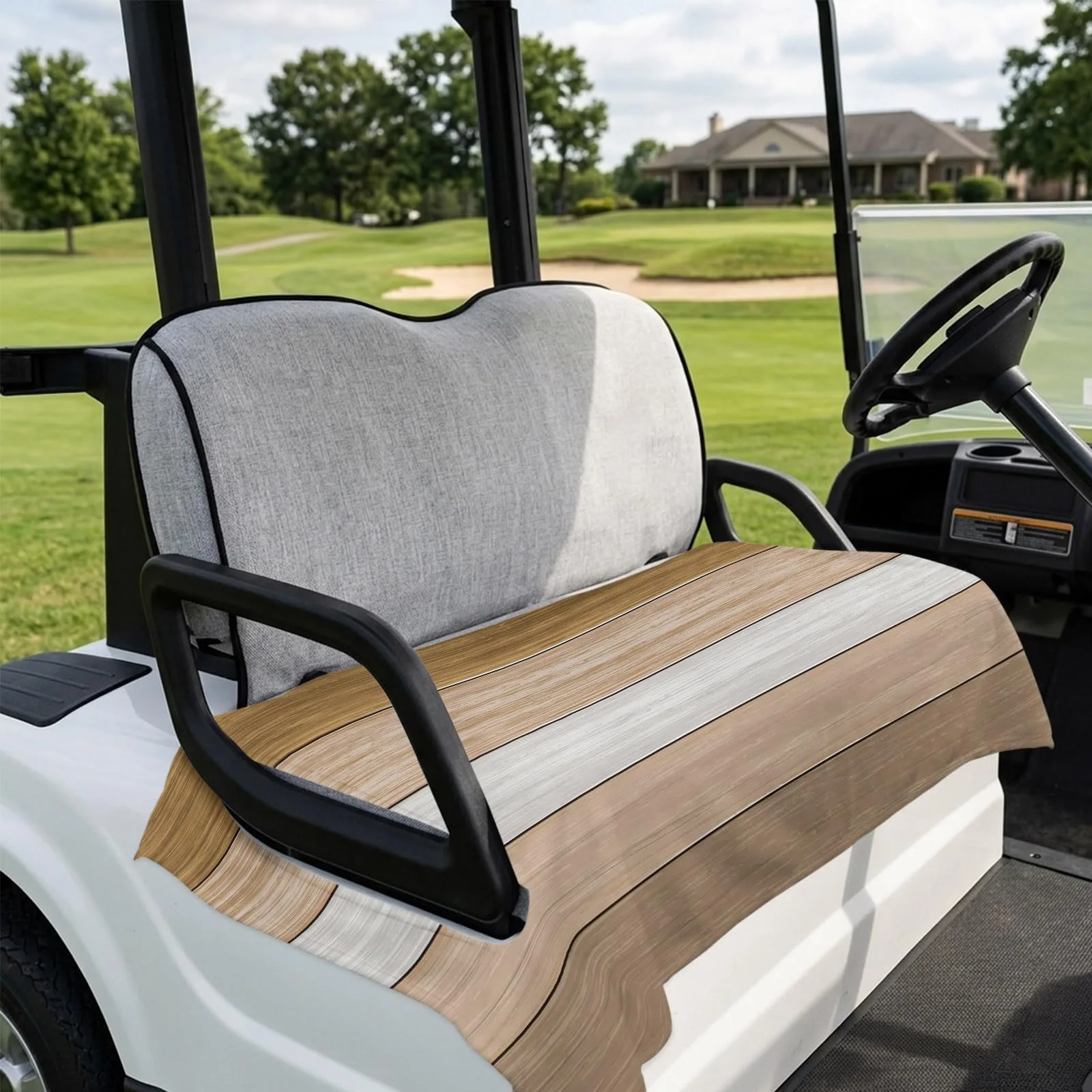 LooPoP Khaki Microfiber Golf Cart Seat Cover 51 x 31 in image 3