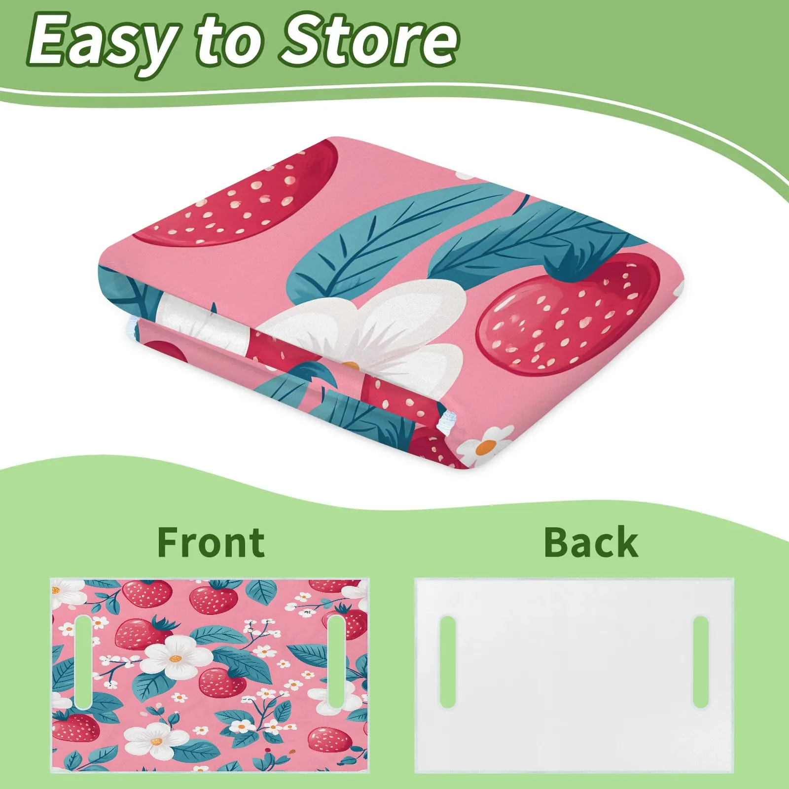 Tiveruda Pink Strawberry Golf Cart Seat Cover, 51 x 31 in image 4