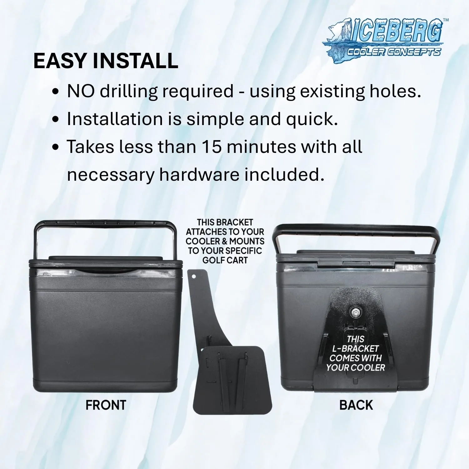E-Z-GO TXT Golf Cart Cooler and Mounting Bracket Kit image 2