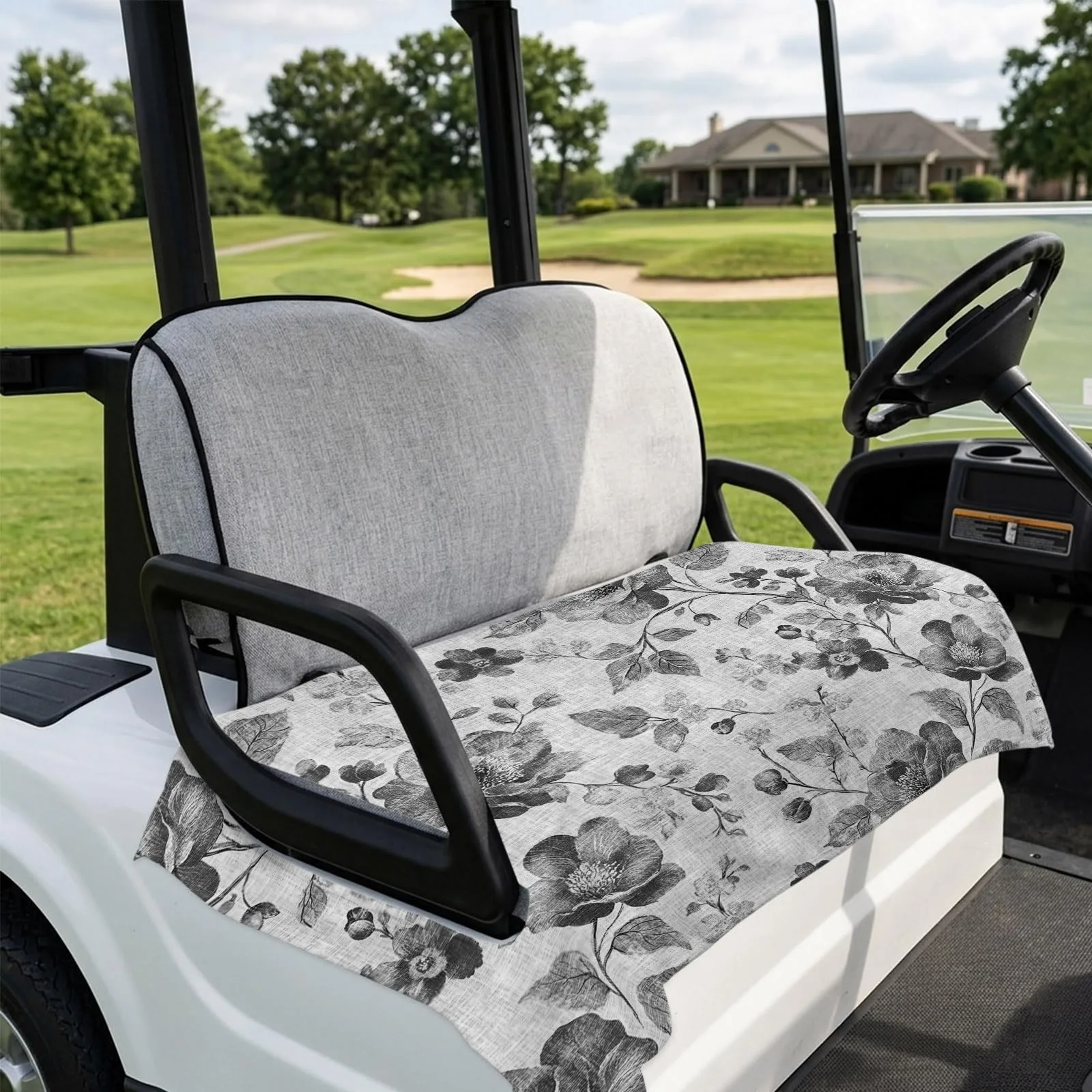 DecorLovee Gray Golf Cart Seat Cover for 2-Seater Carts image 4