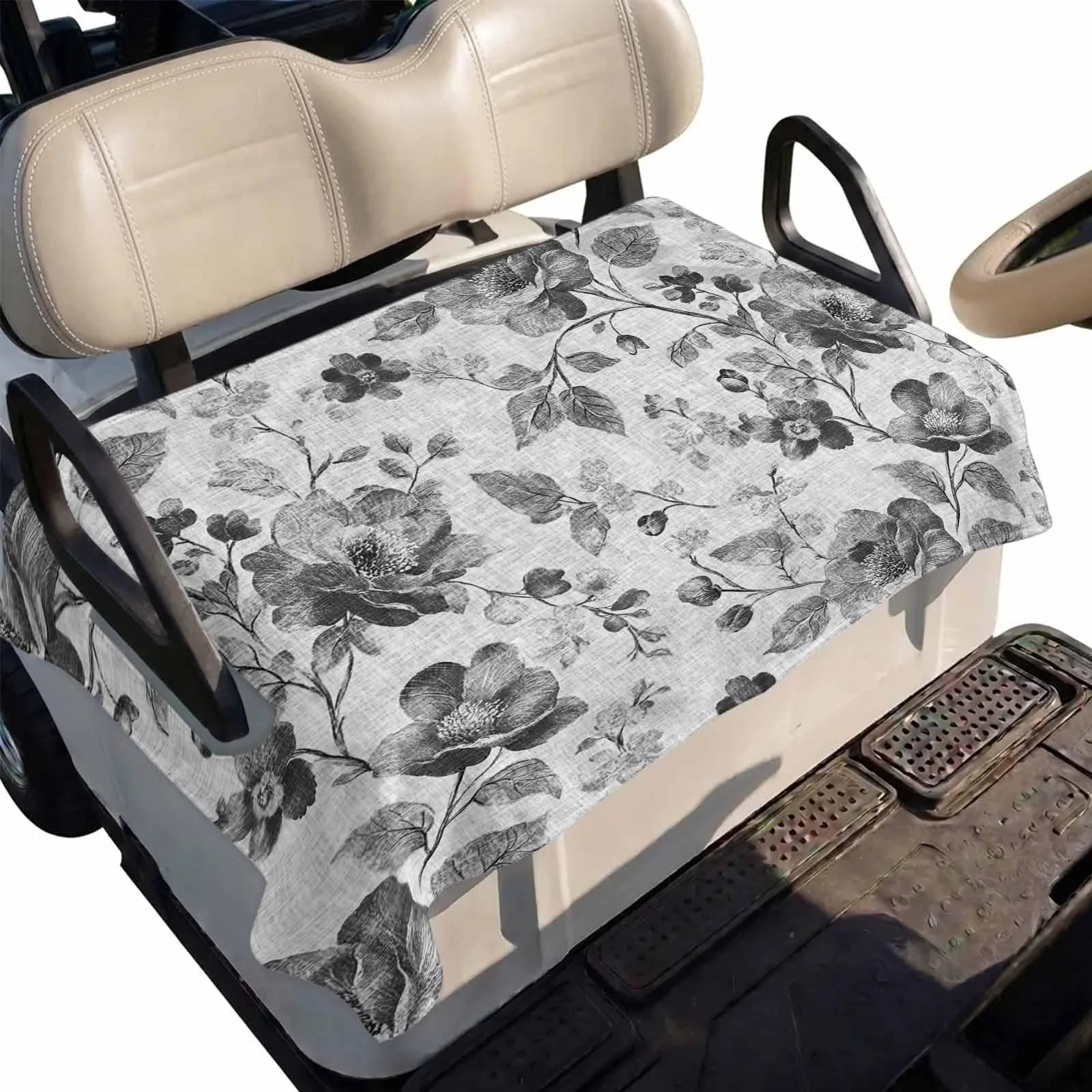 DecorLovee Gray Golf Cart Seat Cover for 2-Seater Carts