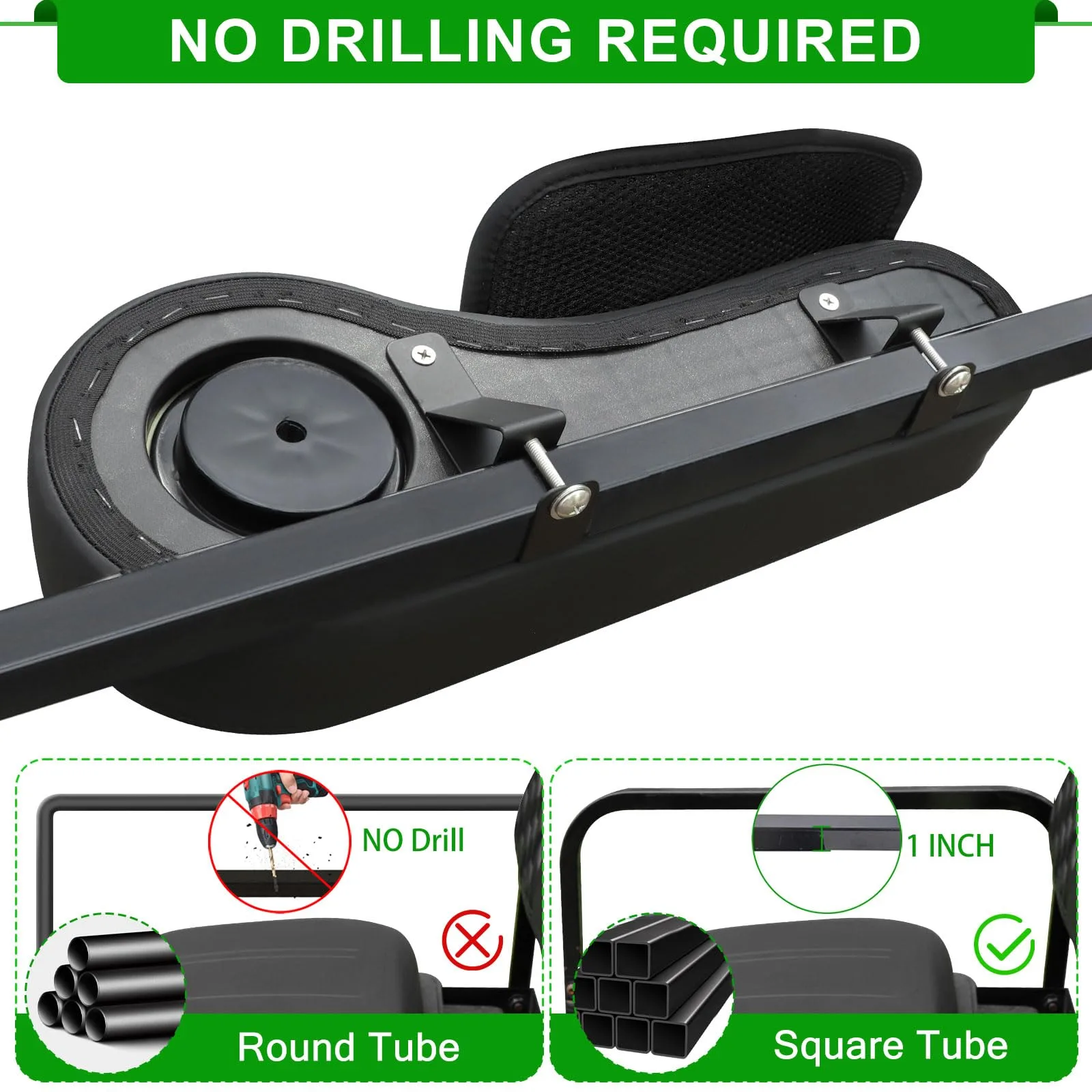 iLSKW Rear Golf Cart Armrest Cup Holder for 1-Inch Tubes image 3