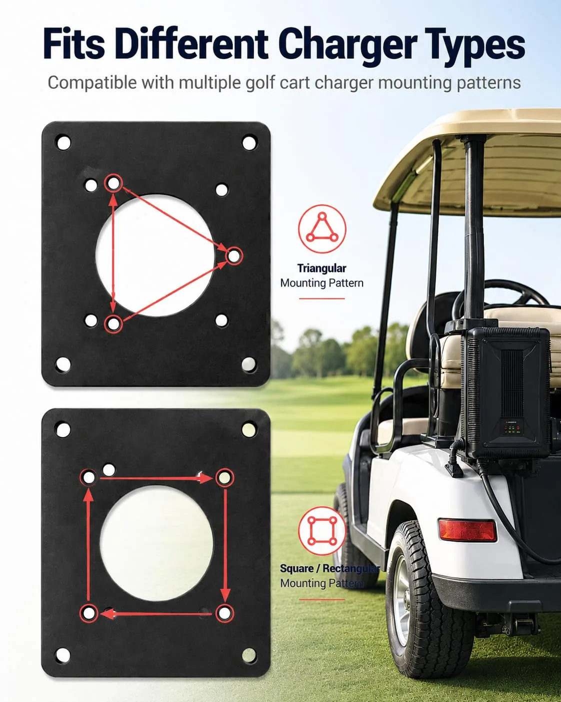 Toldear TR-GF-1P Golf Cart Charging Port Adapter Plate image 3