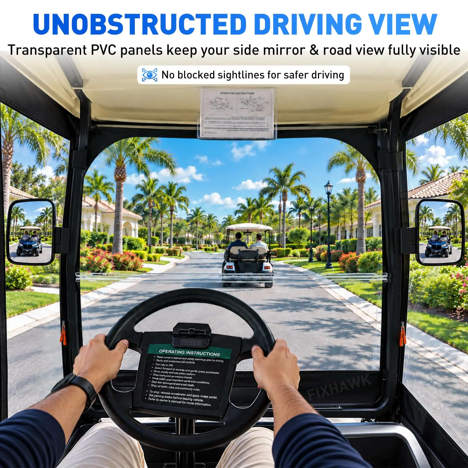 FIXHAWK Enclosure for 4-Passenger Club Car DS Golf Cart image 2
