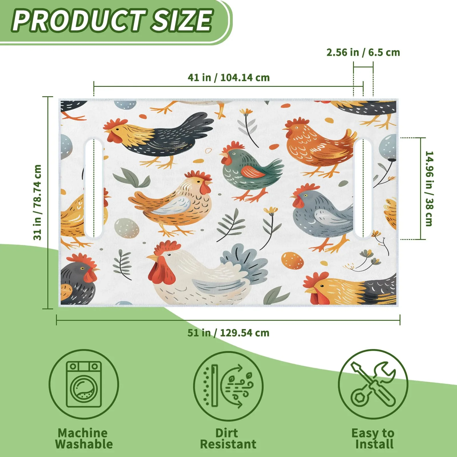 Tiveruda Kawaii Chicken Golf Cart Seat Cover, 51 x 31 in image 2