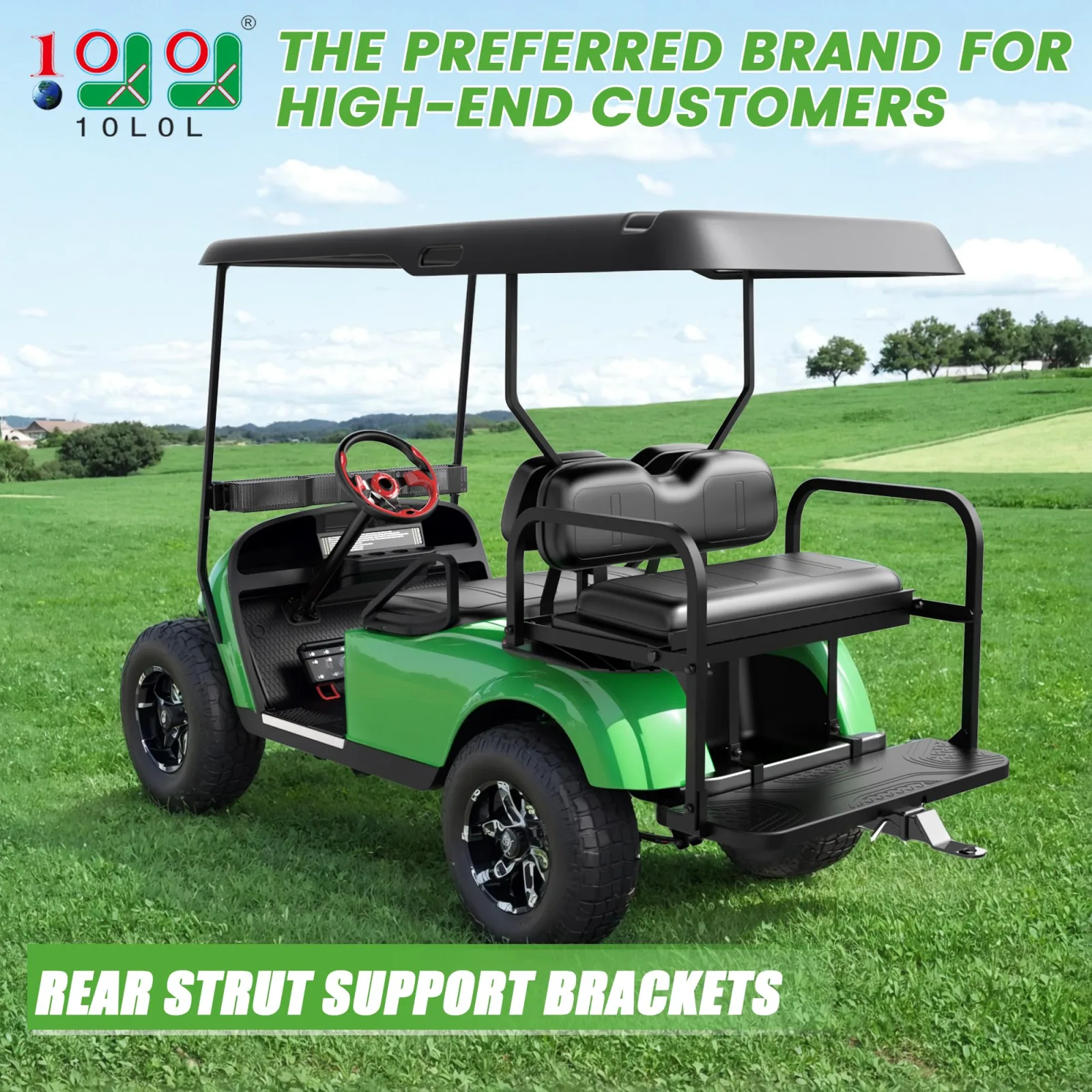 10L0L Rear Strut Brackets for E-Z-GO TXT 88-Inch Roof image 2
