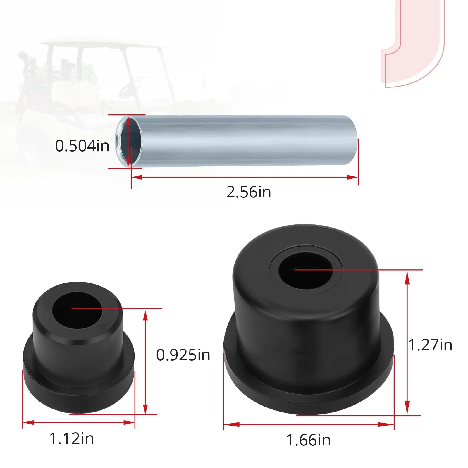 JAVIK Rear Spring Bushing Kit for E-Z-GO RXV image 3