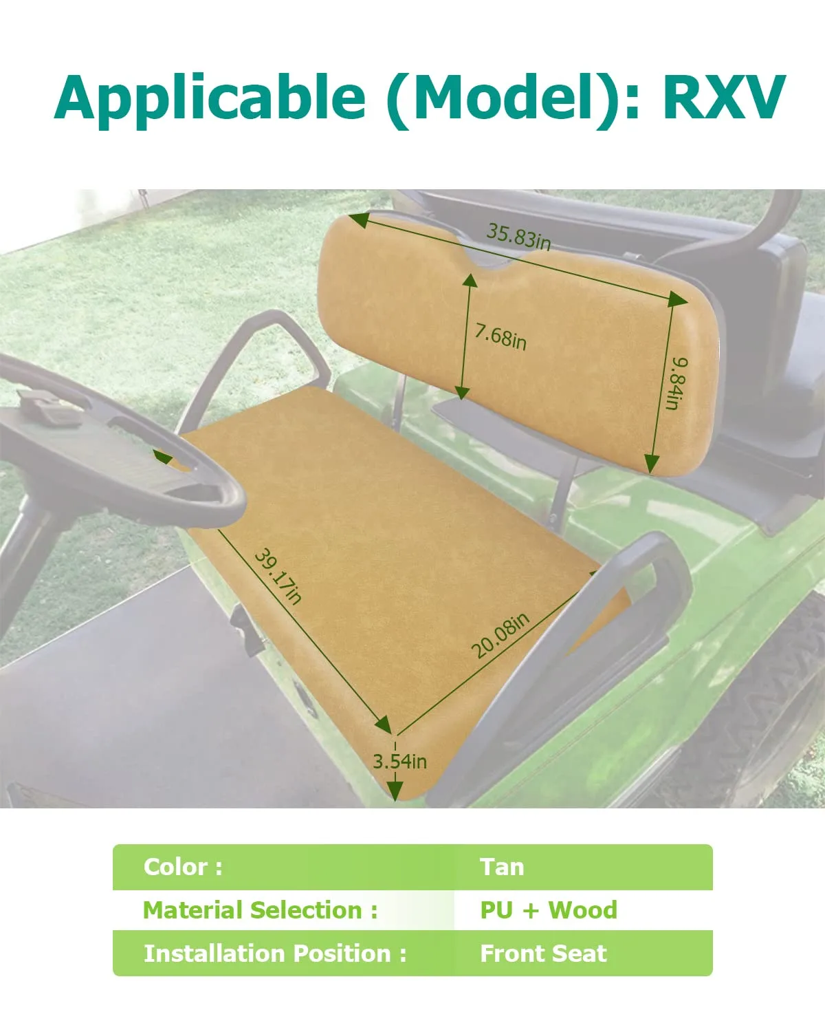 ILVGOLF Front Seat Cushions for E-Z-GO RXV 2008+ image 2