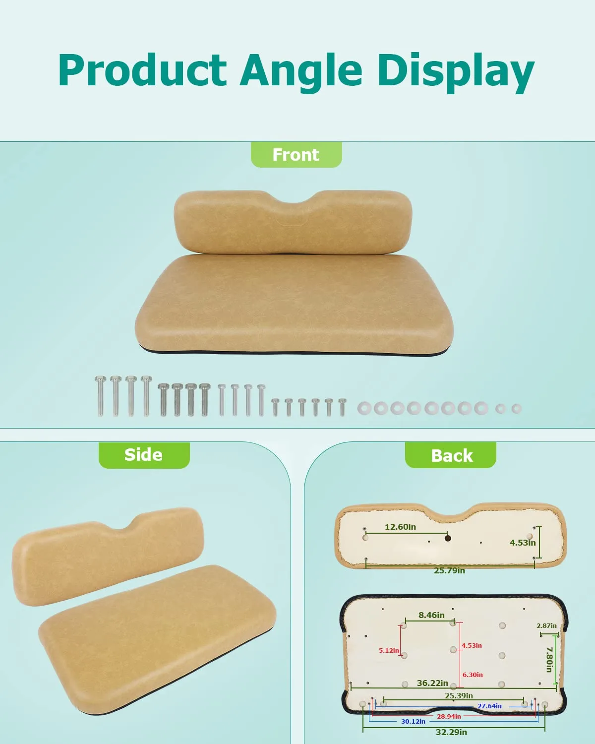 ILVGOLF Front Seat Cushions for E-Z-GO RXV 2008+ image 3