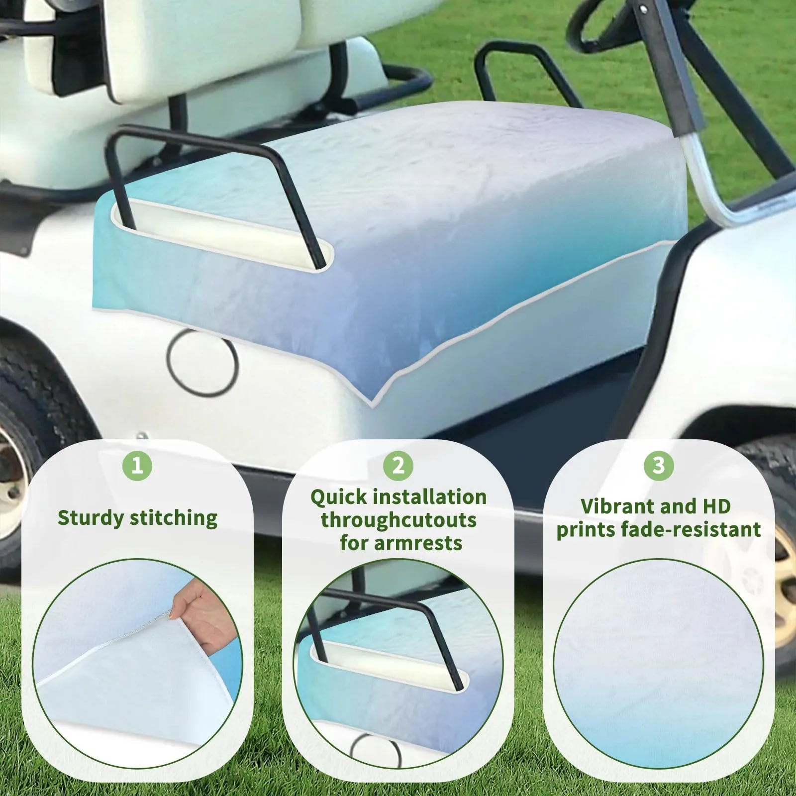 Tiveruda Golf Cart Seat Cover for Double Seats, 51 x 31 in image 3