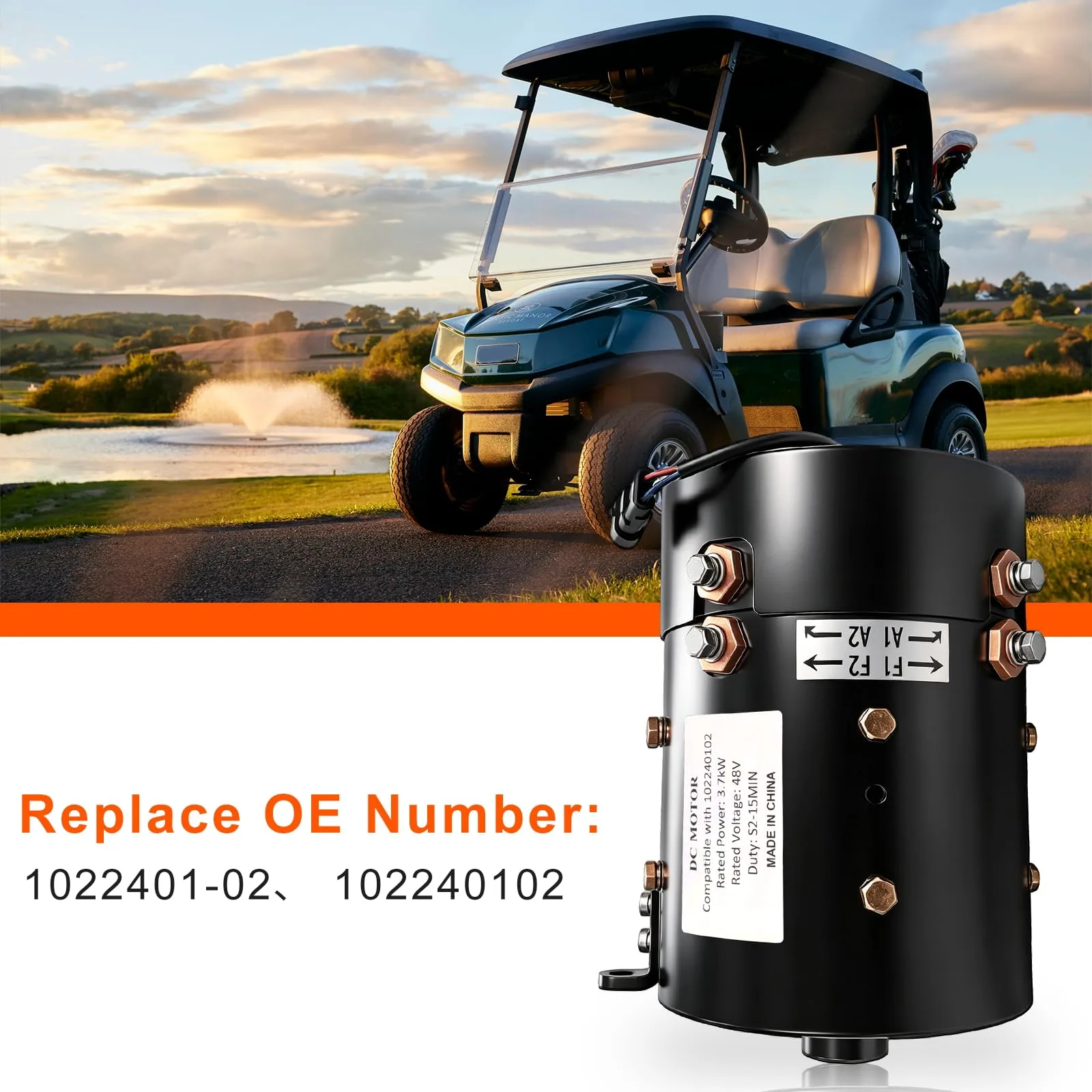 WADINTCPS DC Motor-333 48V for Club Car DS & Precedent image 2