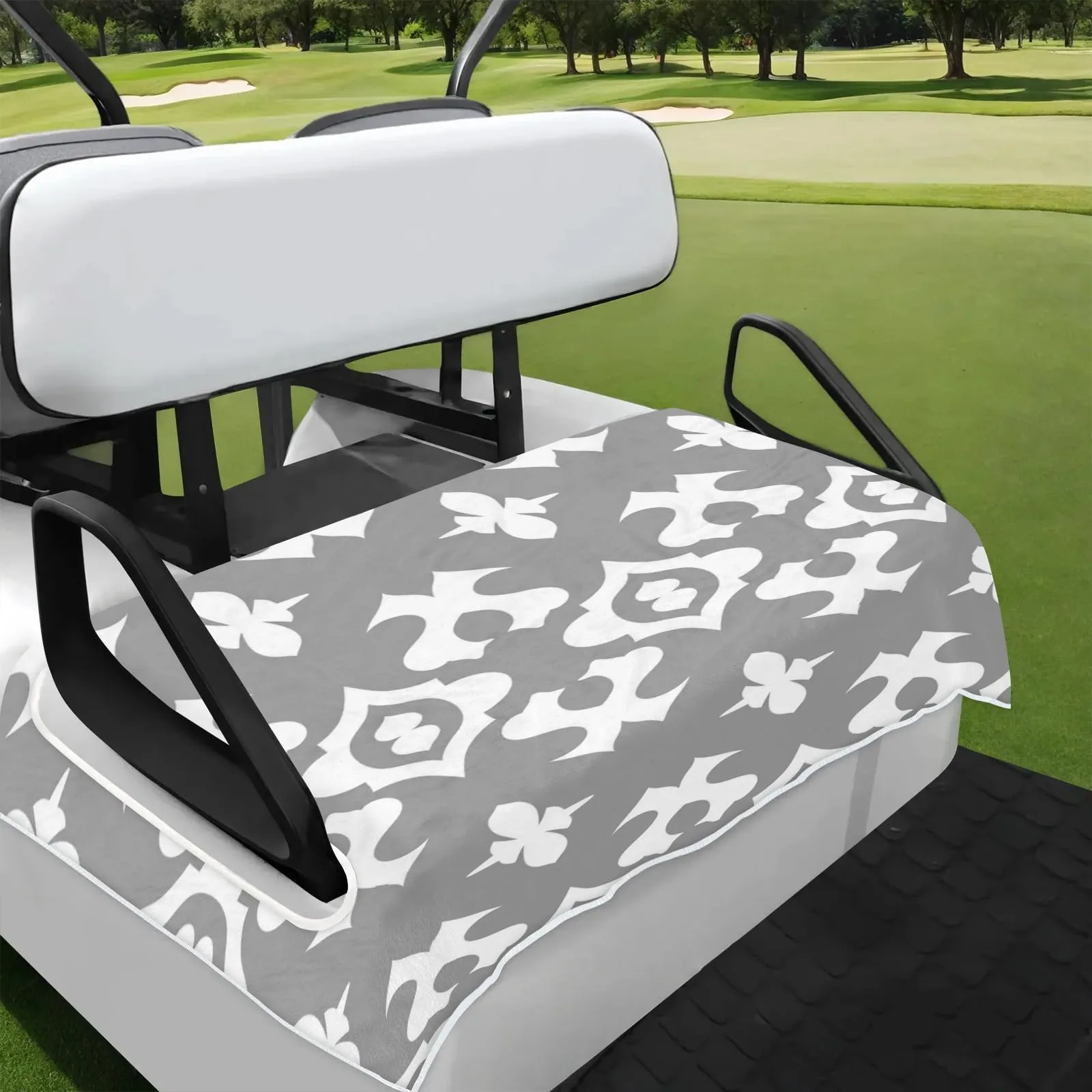 Tiveruda Gray Moroccan Golf Cart Seat Cover 51 x 31 in.