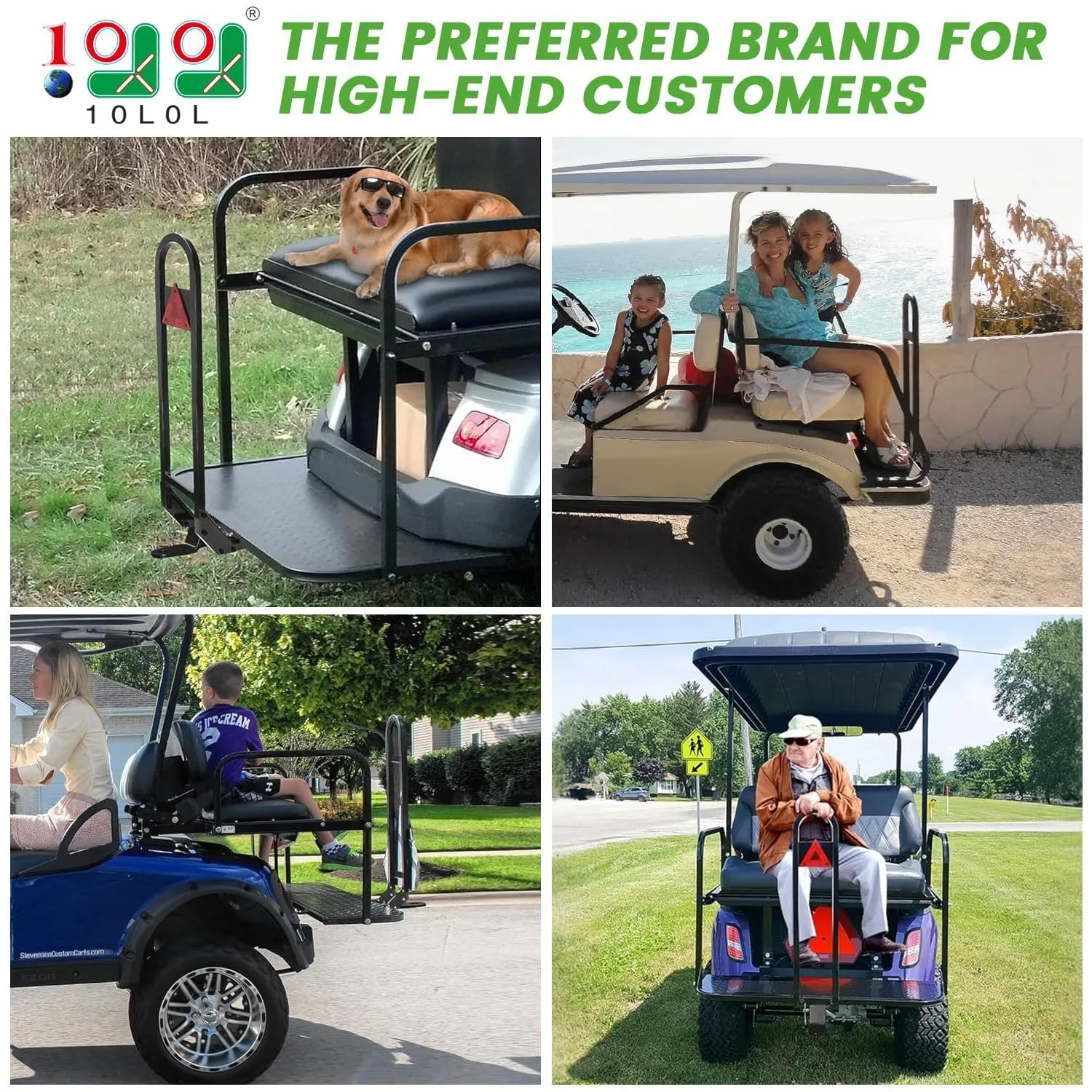 10L0L Golf Cart Rear Seat Grab Bar with 2-Inch Hitch image 2