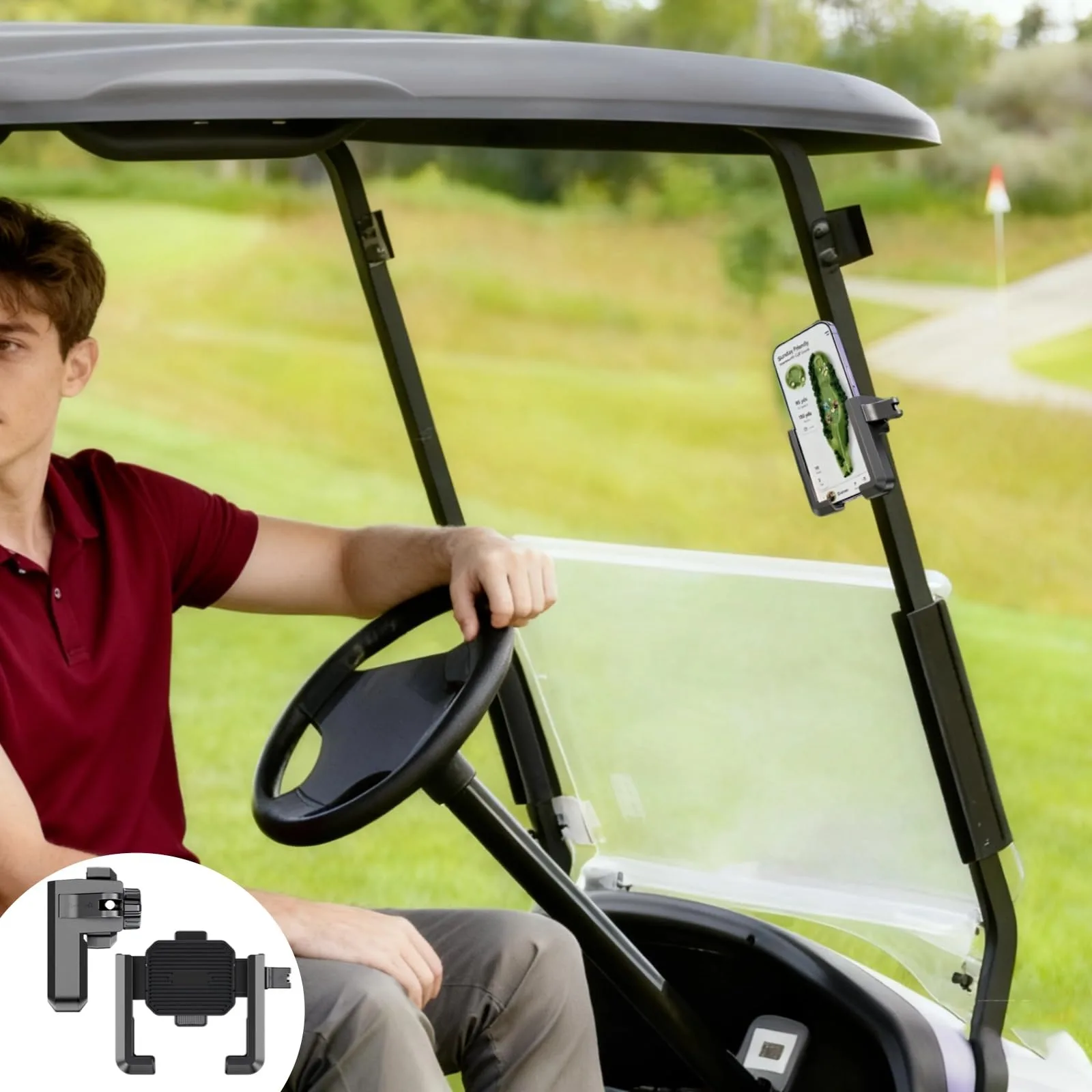 Generic Golf Cart Phone Holder for 4.7-6.8 Inch Phones image 3