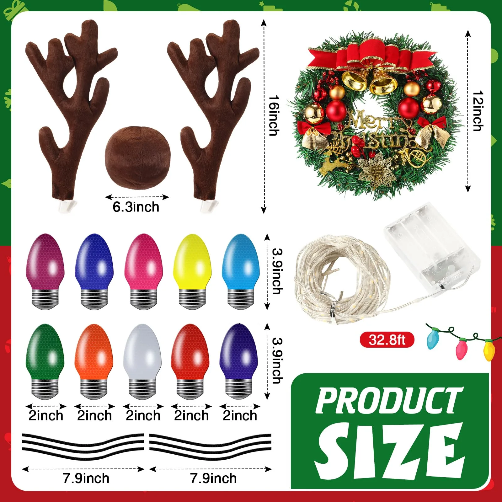 Soulchen Christmas Golf Cart Reindeer Decoration Set image 2