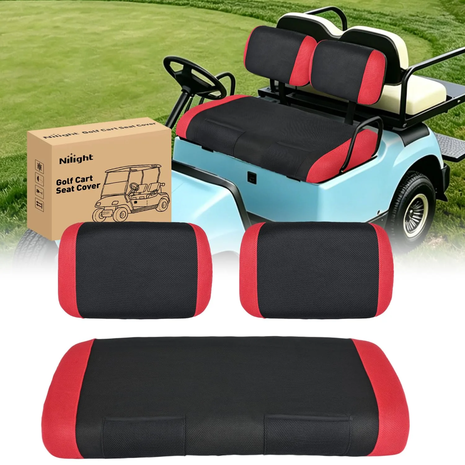 Nilight Seat-129 Front Seat Cover for Club Car DS