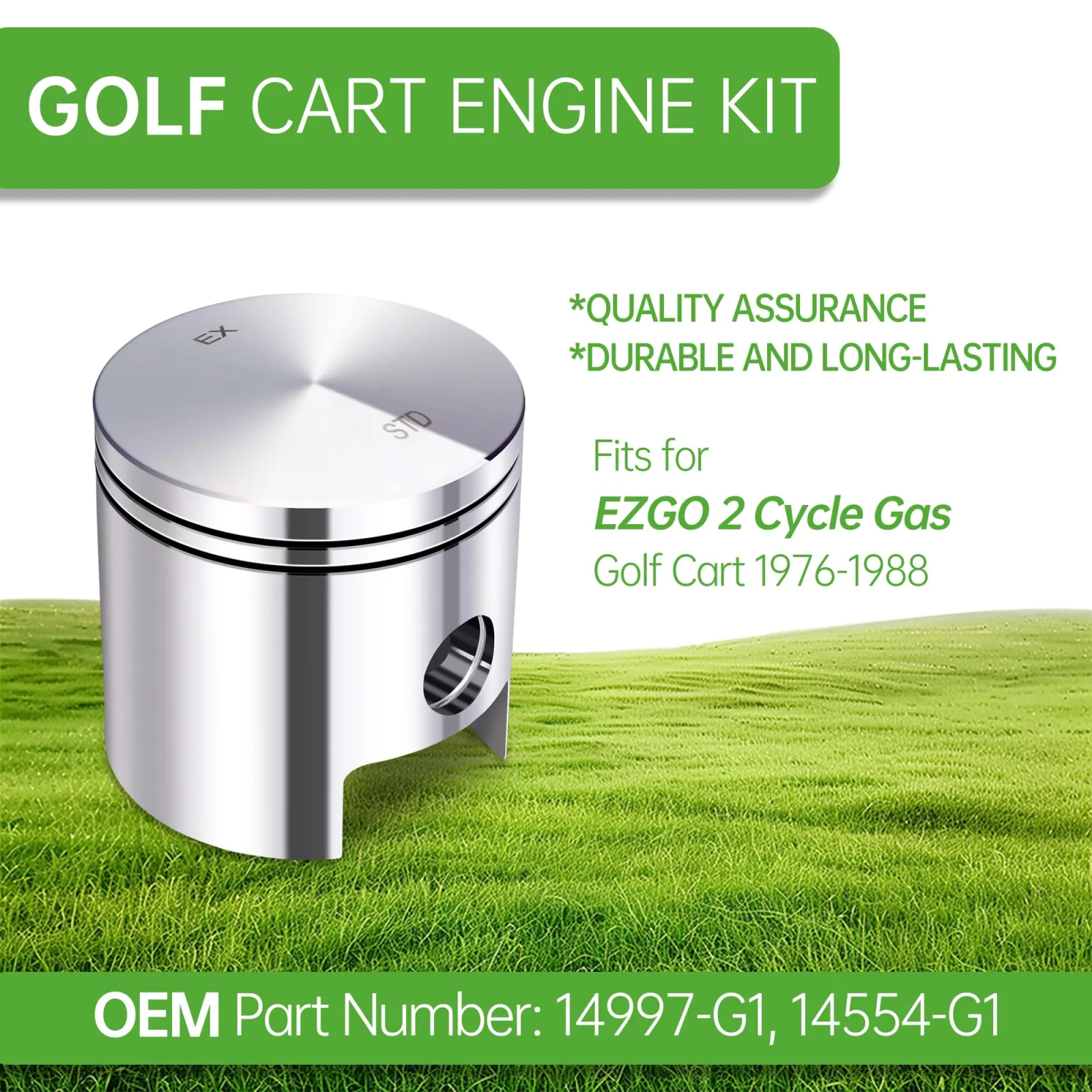 10L0L E-Z-GO EC25 Piston, Rings and Gasket Kit image 3