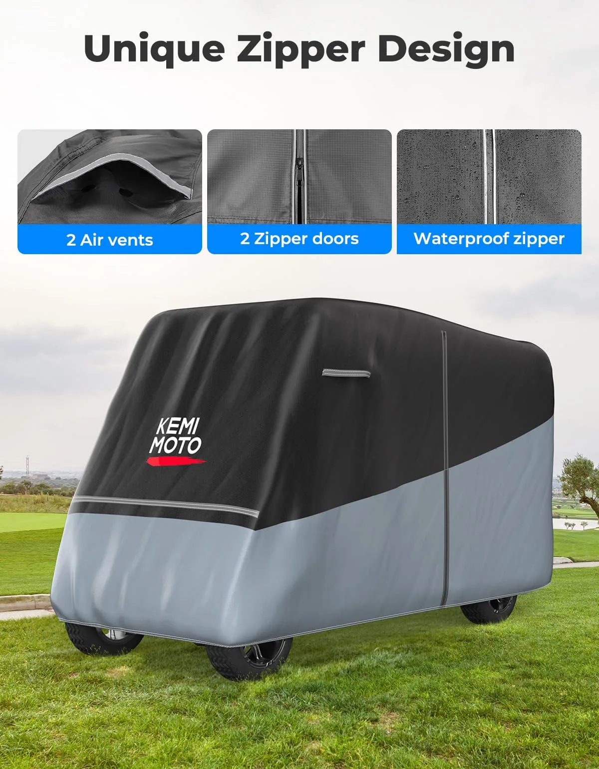 KEMIMOTO 6-Passenger Golf Cart Cover B1407-00003-GY image 3