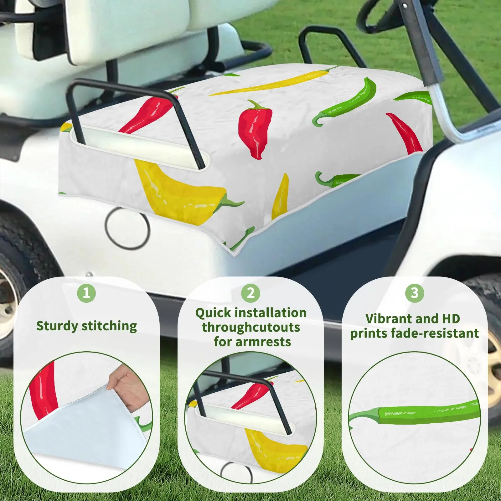 Tiveruda Golf Cart Seat Cover for Double Seats, 51 x 31 in image 3